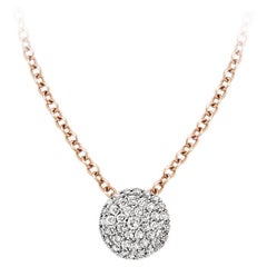 White Diamond Pendant in 18kt Rose and White Gold by Bigli