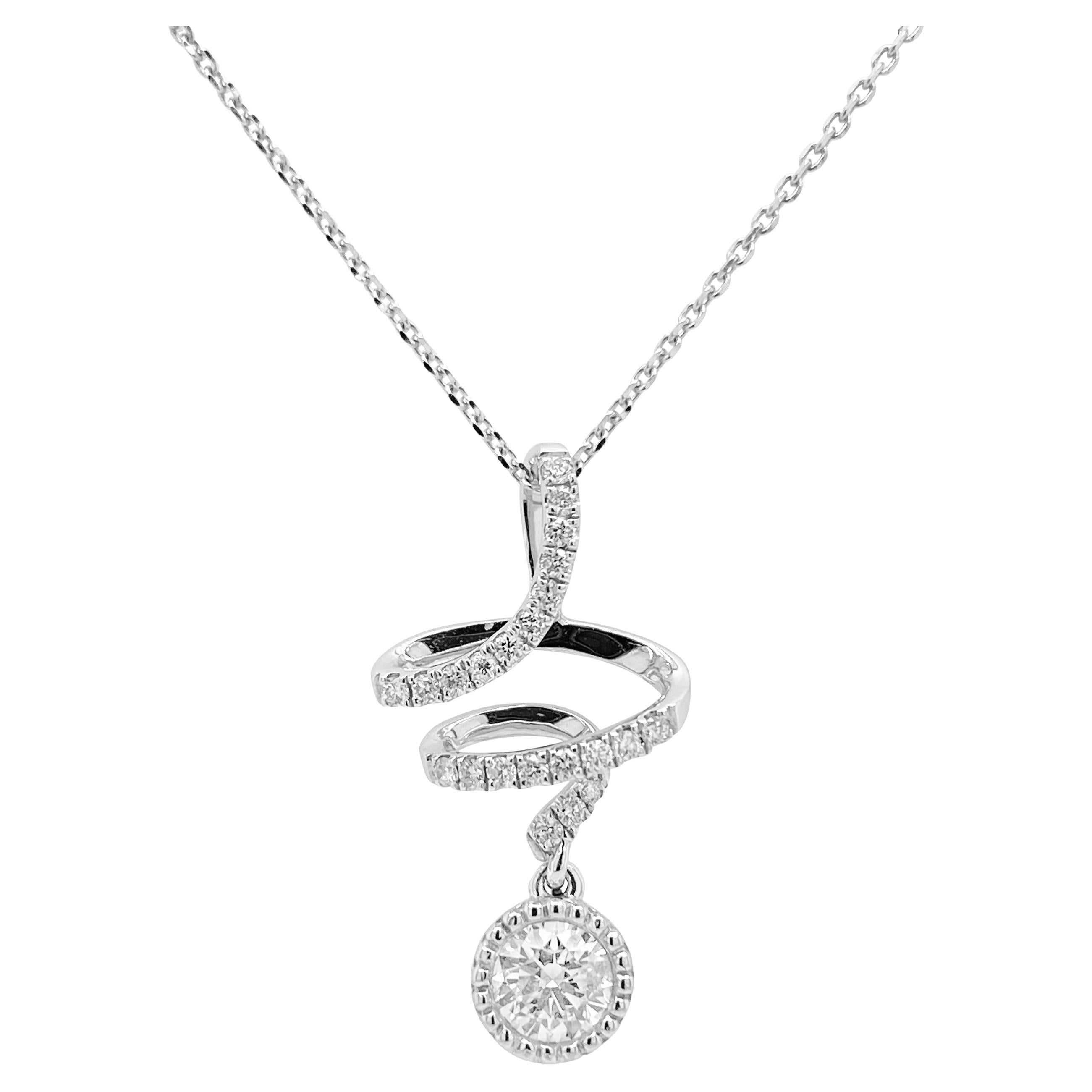 White diamond Pendant made in White Gold with Platinum Chain