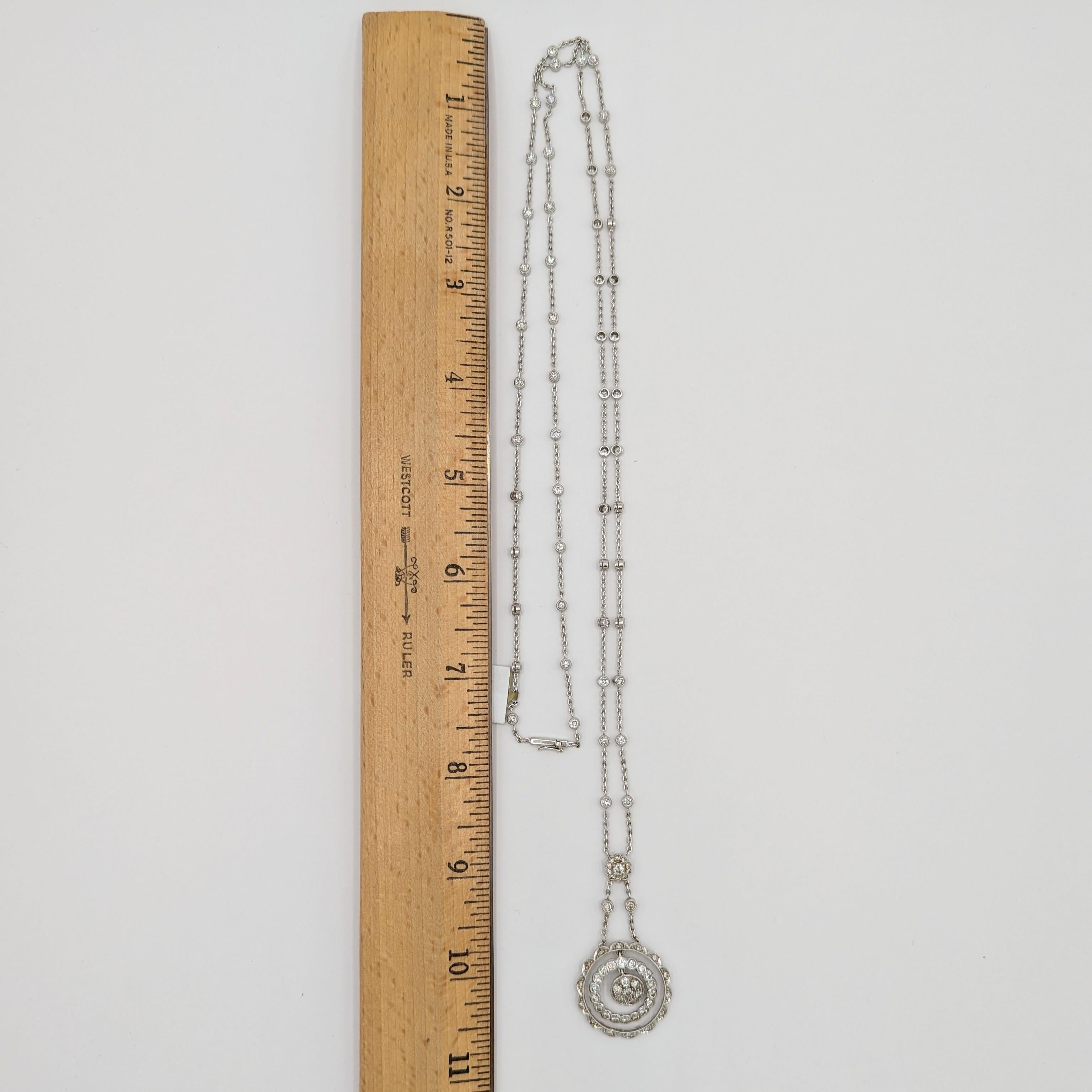 Weiße Diamant-Anhänger-Halskette aus 18 Karat Weißgold 1