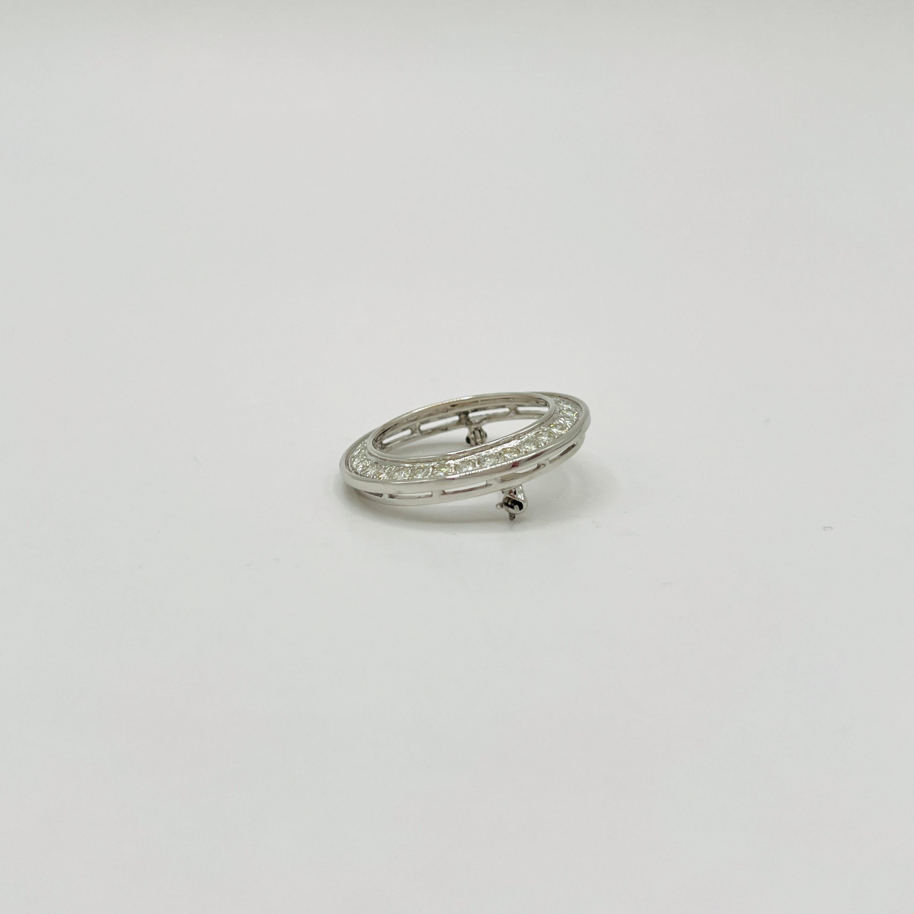 White Diamond Pin in Platinum For Sale 1