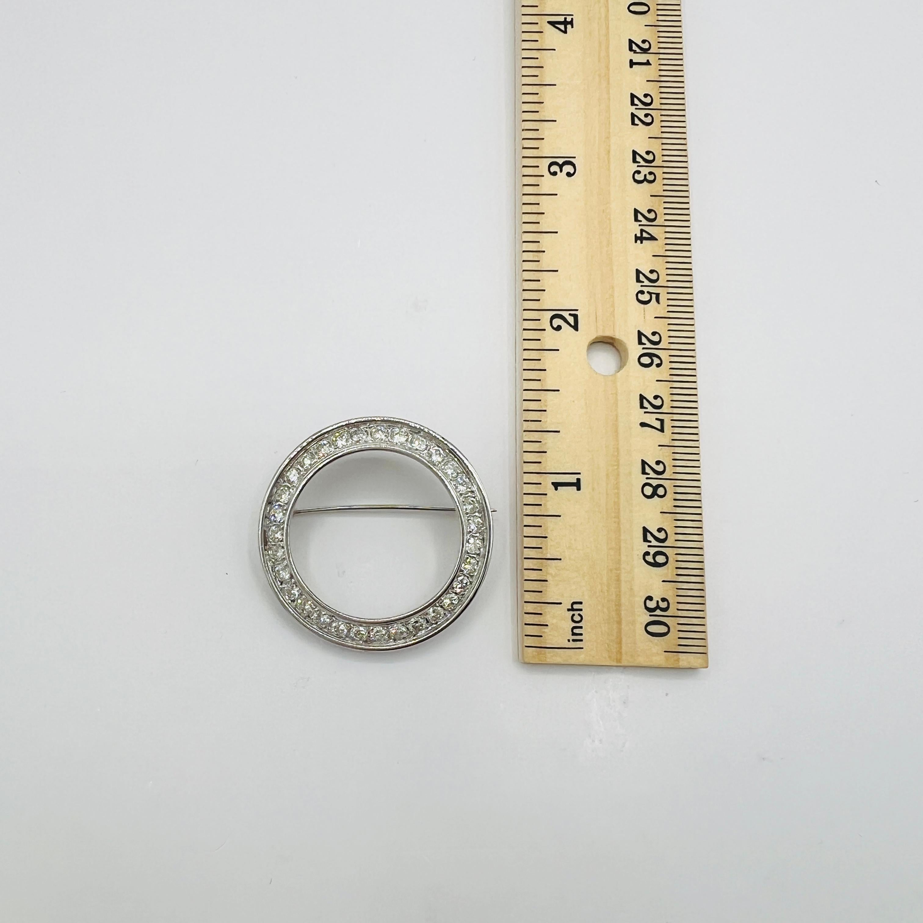 White Diamond Pin in Platinum For Sale 2