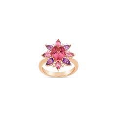 White Diamond Pink Gemstones Star Dainty Fashion Ring