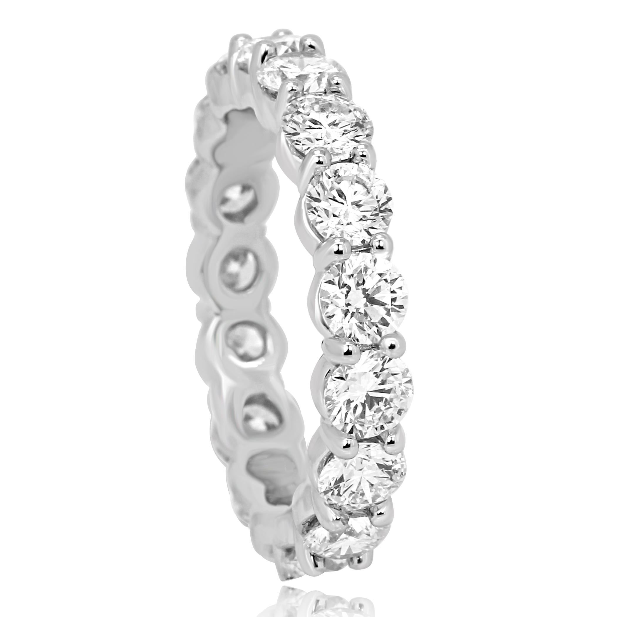 White Diamond Rounds G-H Color Vs clarity 3.00 Carat in Gorgeous Platinum Eternity Band Ring.

Style available in different price ranges. Prices are based on your selection of 4C's Cut, Color, Carat, Clarity. Please contact us for more