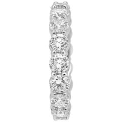 White Round Diamond Platinum Eternity Bridal Fashion Cocktail Band Ring