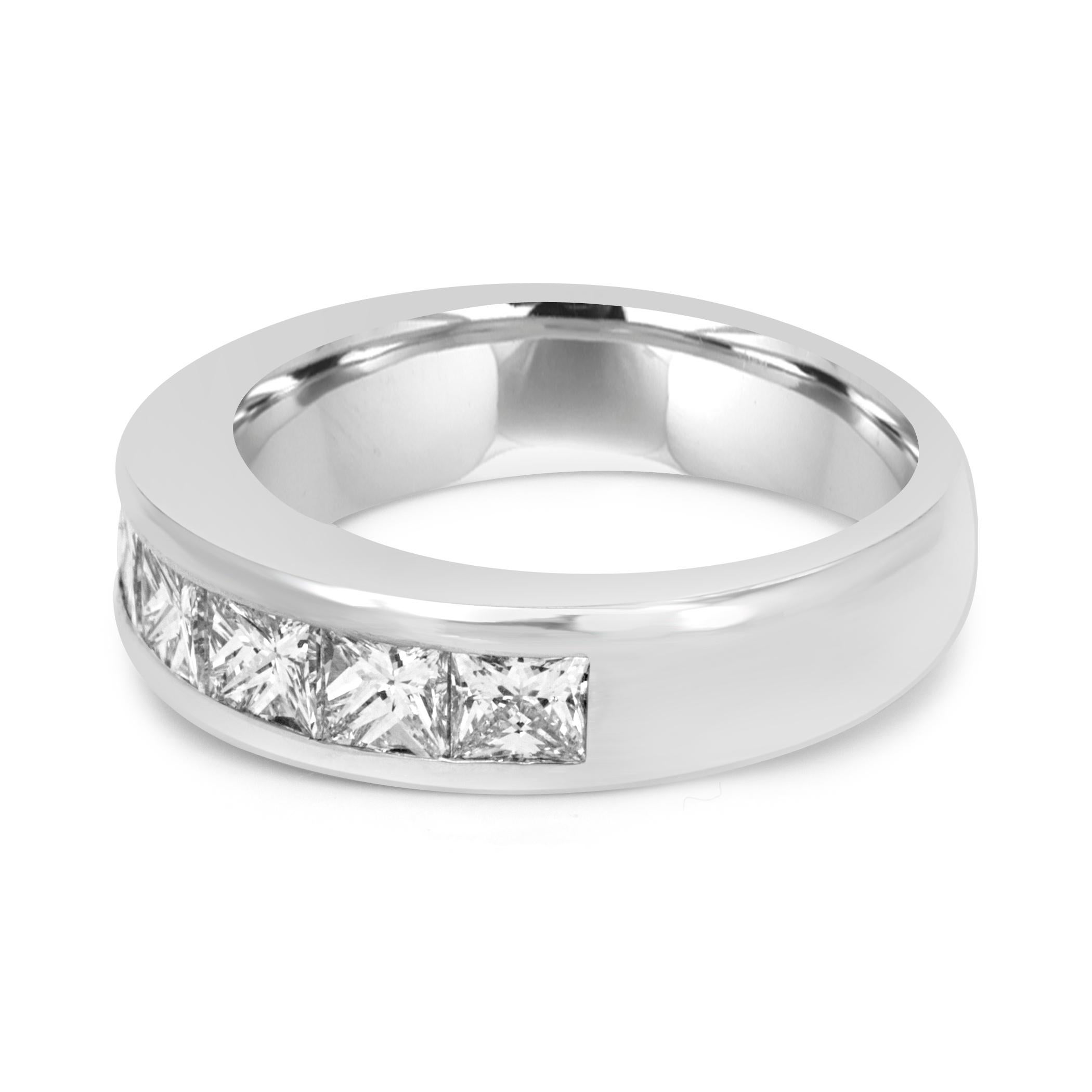 7 White G-H Color VS-SI Clarity Princess Cut Diamond 1.50 Carat Set in Classic yet Chic always in style channel set  Fashion Cocktail Wedding Band Ring in Platinum.

Style available in different price ranges. Prices are based on your selection of