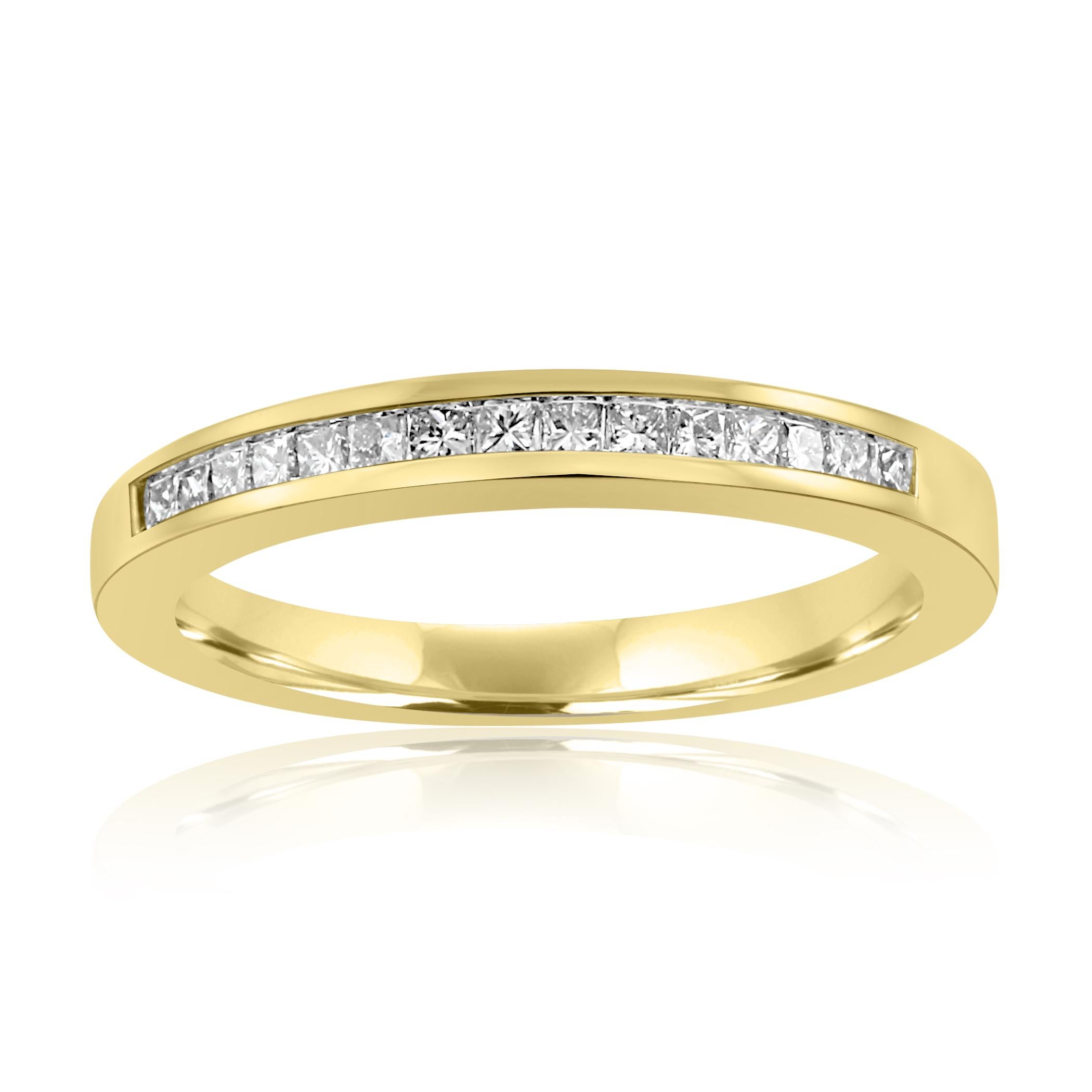 15 White G-H Color VS-SI Clarity Princess Cut Diamond 0.33 Carat Set in Classic yet Chic always in style channel set  Fashion Cocktail Wedding Band 18K Yellow Gold Ring.

Style available in different price ranges. Prices are based on your selection