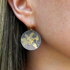 White Diamond Pure Gold Oxidized Silver Petal Earrings, Atelier Zobel 2025