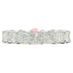 White Diamond Radiant Eternity Band Ring in 18K White Gold