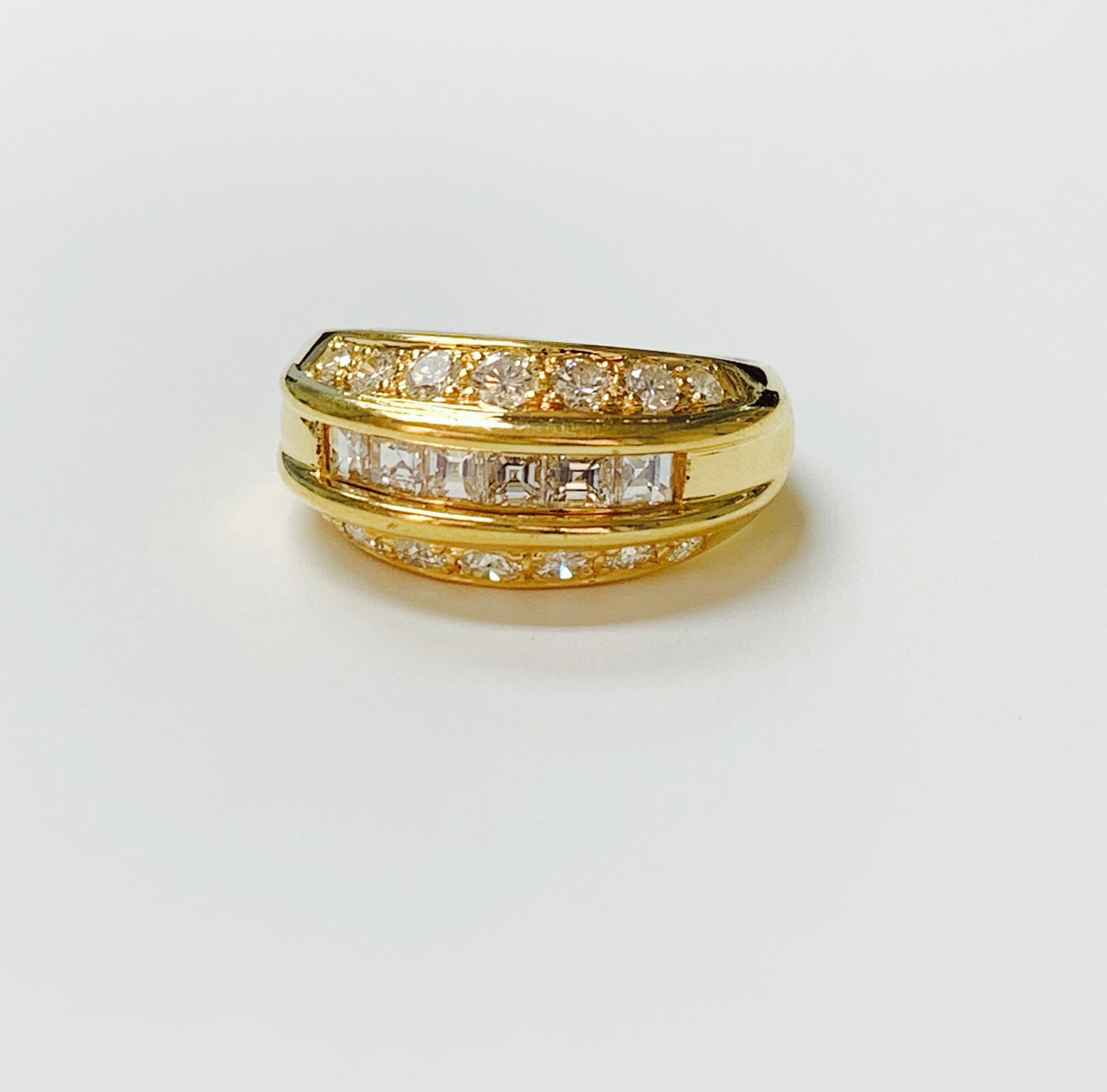 White Diamond Ring Handcrafted In Yellow Gold. 
The details are as follows : 
Diamond weight : 1.32 carat G color and VS2 clarity 
Metal : Yellow Gold 



