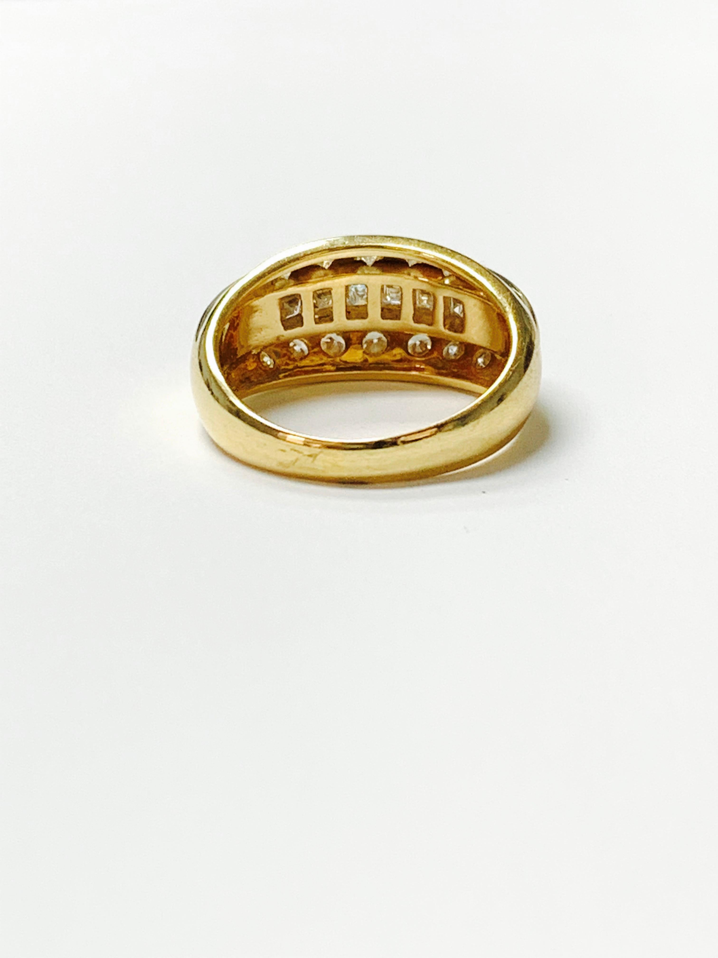White Diamond Ring in 18 Karat Yellow Gold For Sale 4
