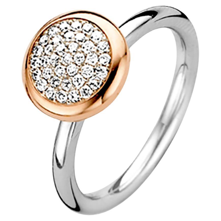 White Diamond Ring in 18ct Gold by Bigli For Sale