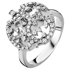 White Diamond Ring in 18kt White Gold by Bigli