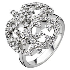 White Diamond Ring in 18kt White Gold by Bigli