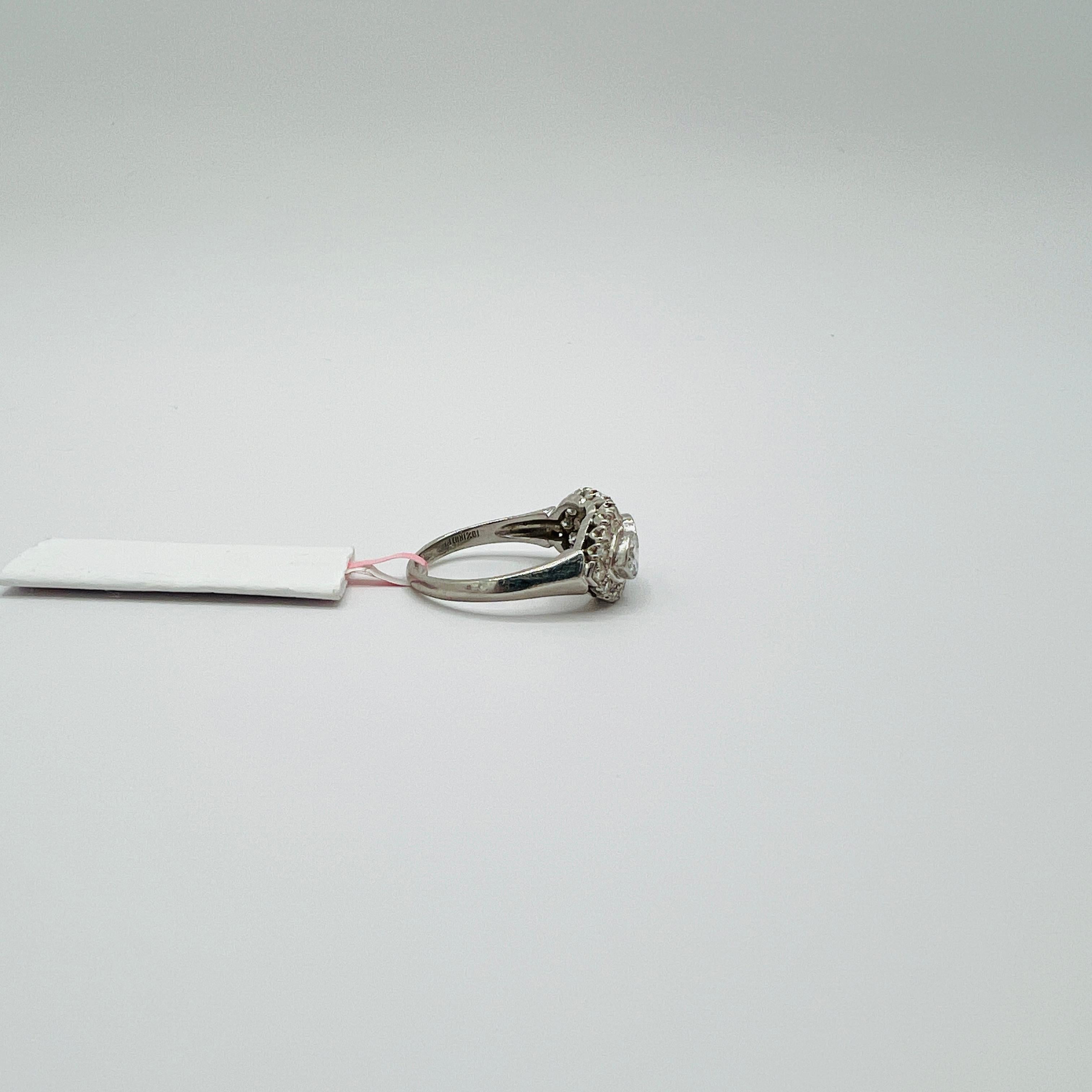 White Diamond Ring in Platinum For Sale 1