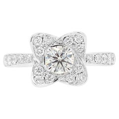 White Diamond Ring with Certified Solitaire Center Diamond