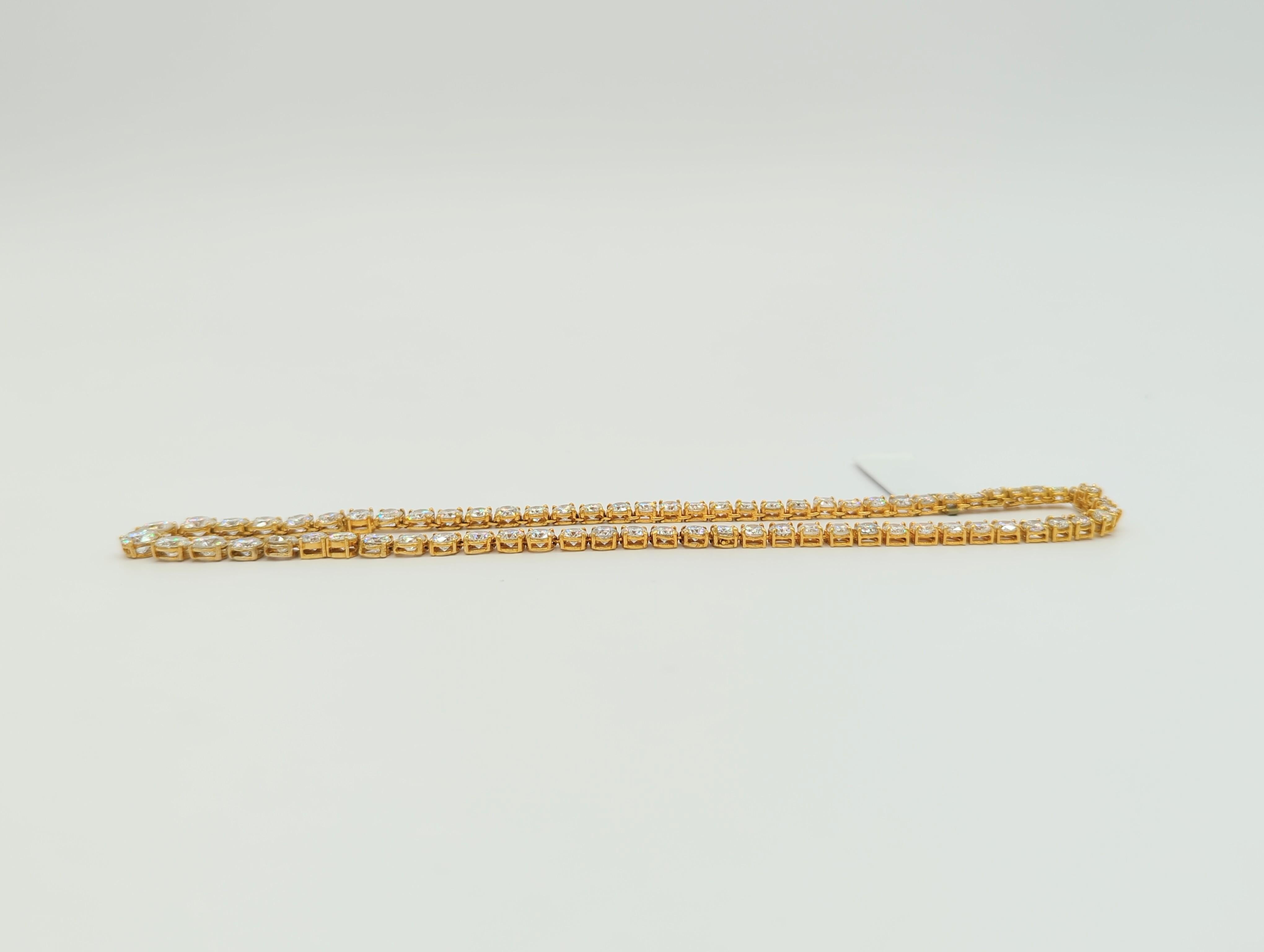 White Diamond Riviera Necklace in 18K Yellow Gold 1