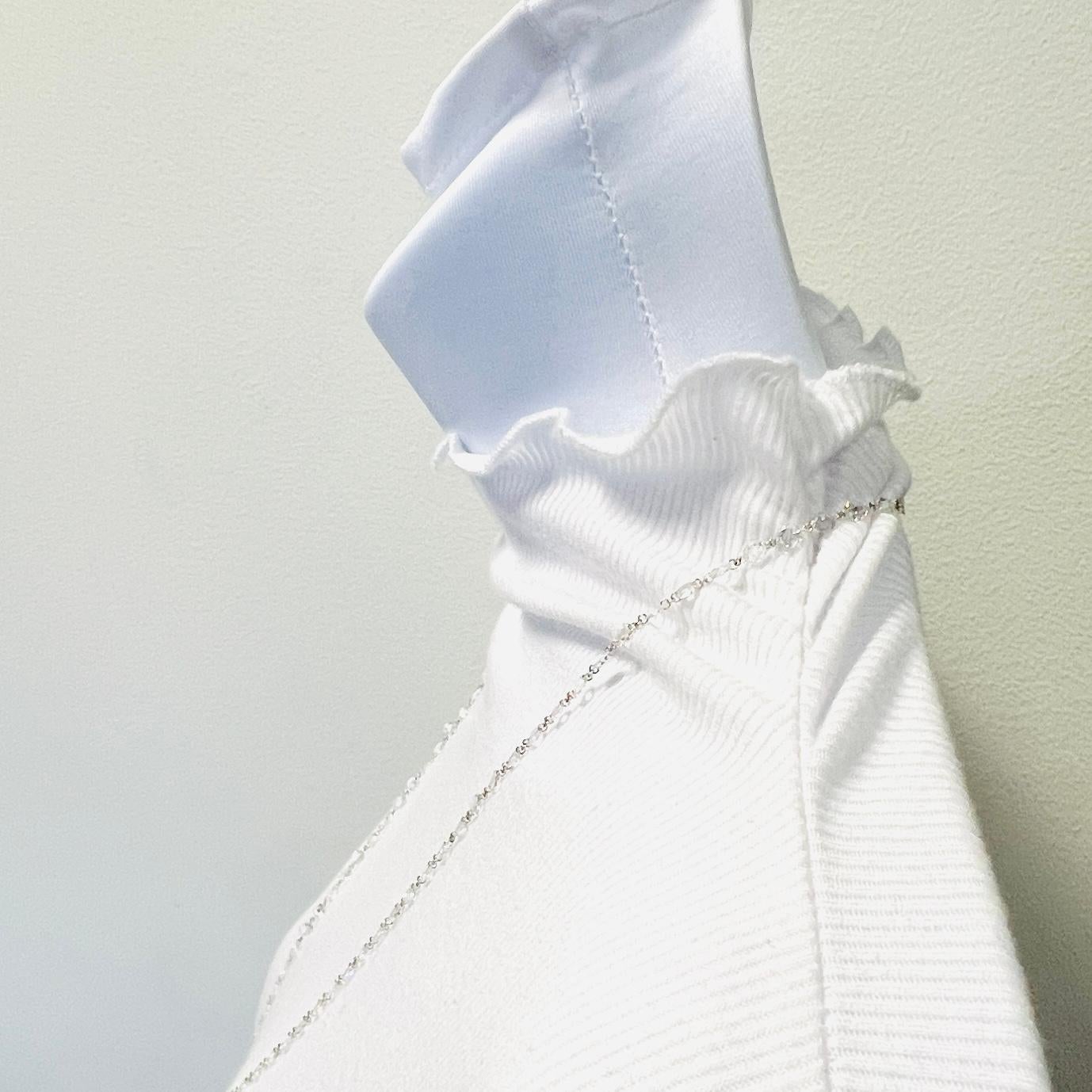 Taglio a rosa Collana a catena con diamanti bianchi taglio rosa in oro bianco 18 carati in vendita