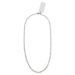 White Diamond Rose Cut Chain Necklace in 18K White Gold