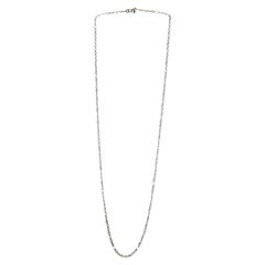 White Diamond Rose Cut Chain Necklace in 18K White Gold