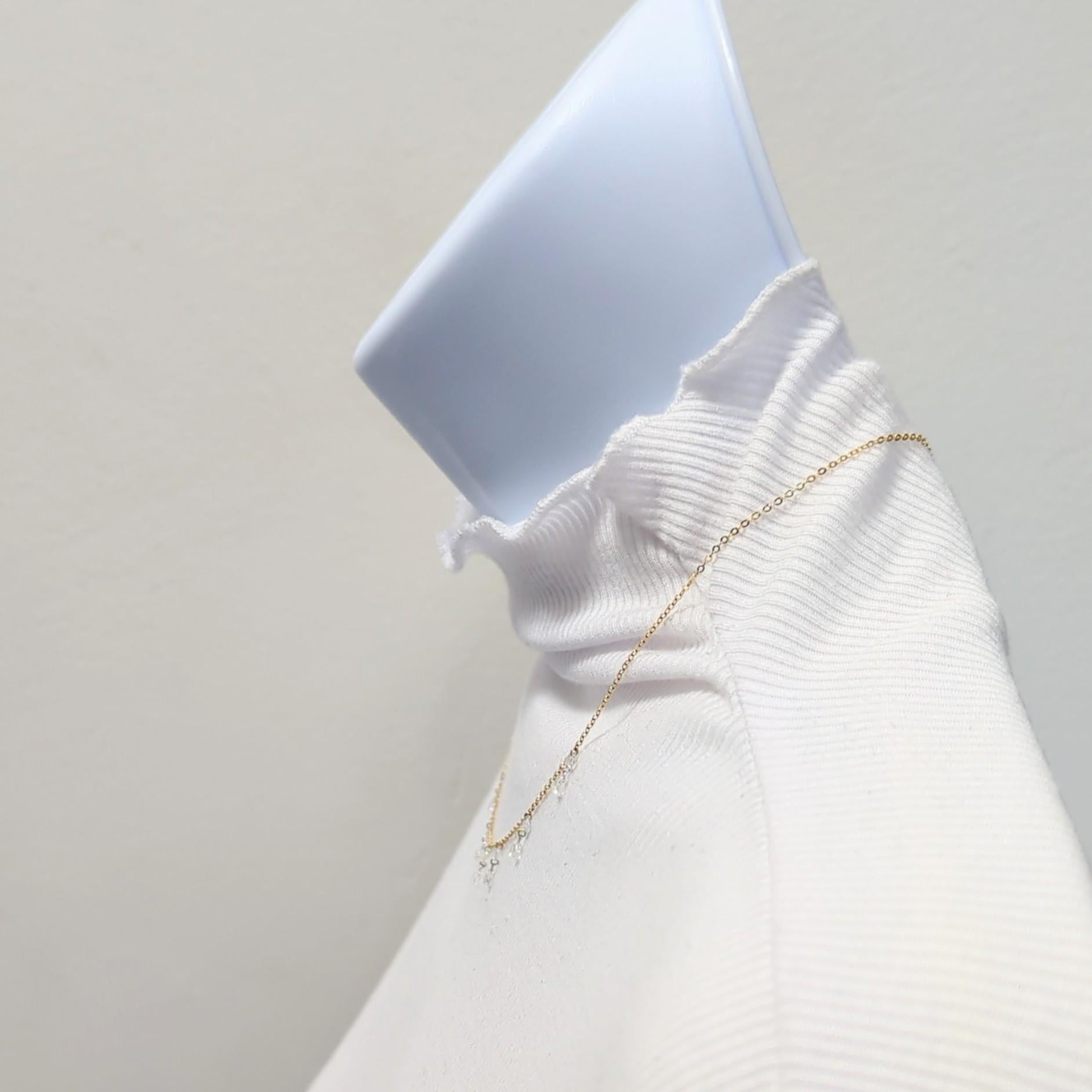 Halskette mit weißem Diamanten im Rosenschliff aus 18 Karat Gelbgold im Zustand „Neu“ im Angebot in Los Angeles, CA