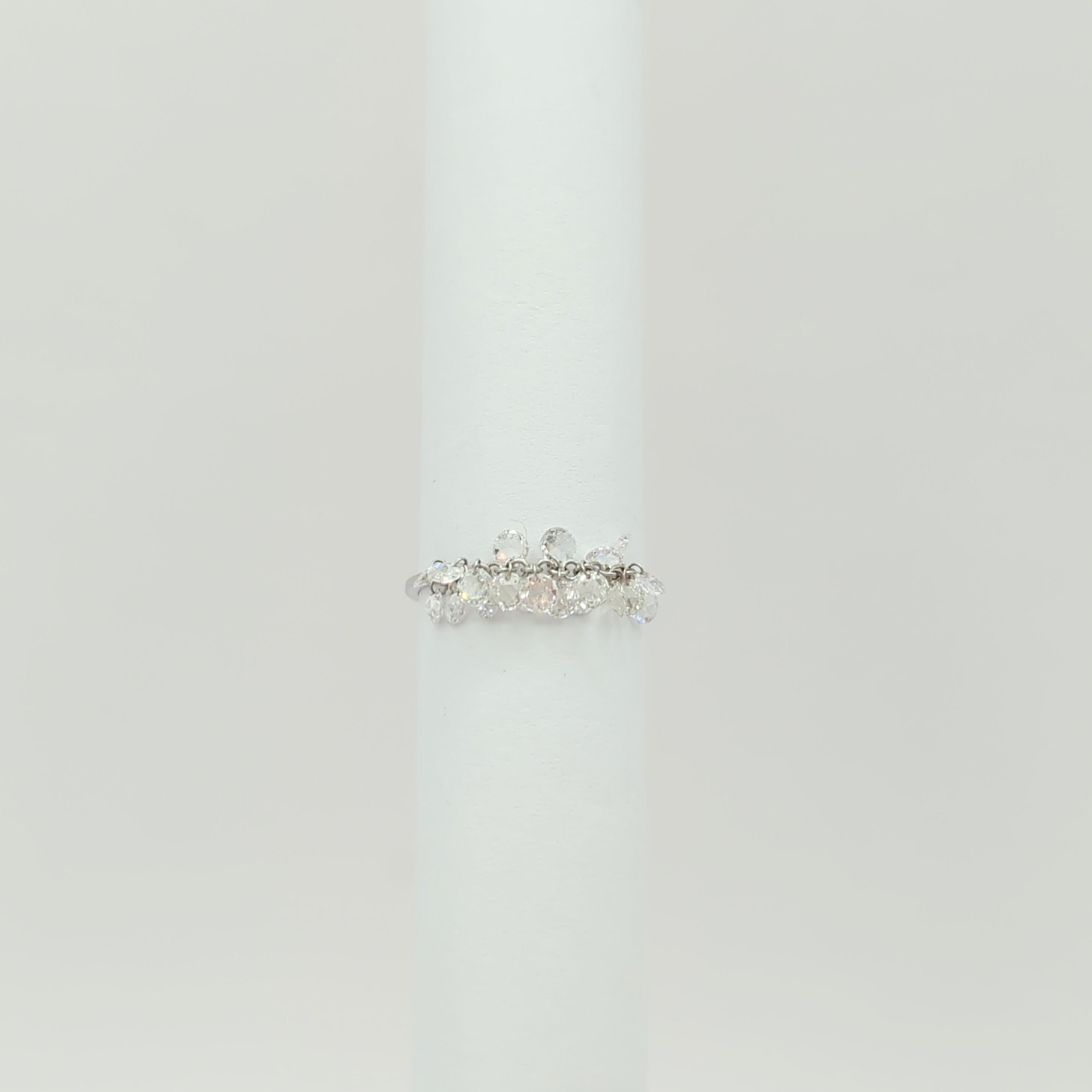 Women's or Men's White Diamond Rose Cut 