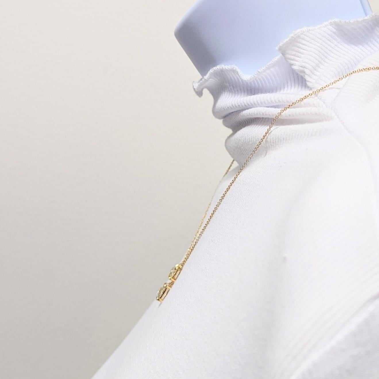 Weiße Diamant-Rosenschliff-Anhänger-Halskette aus 18 Karat Gelbgold im Zustand „Neu“ im Angebot in Los Angeles, CA