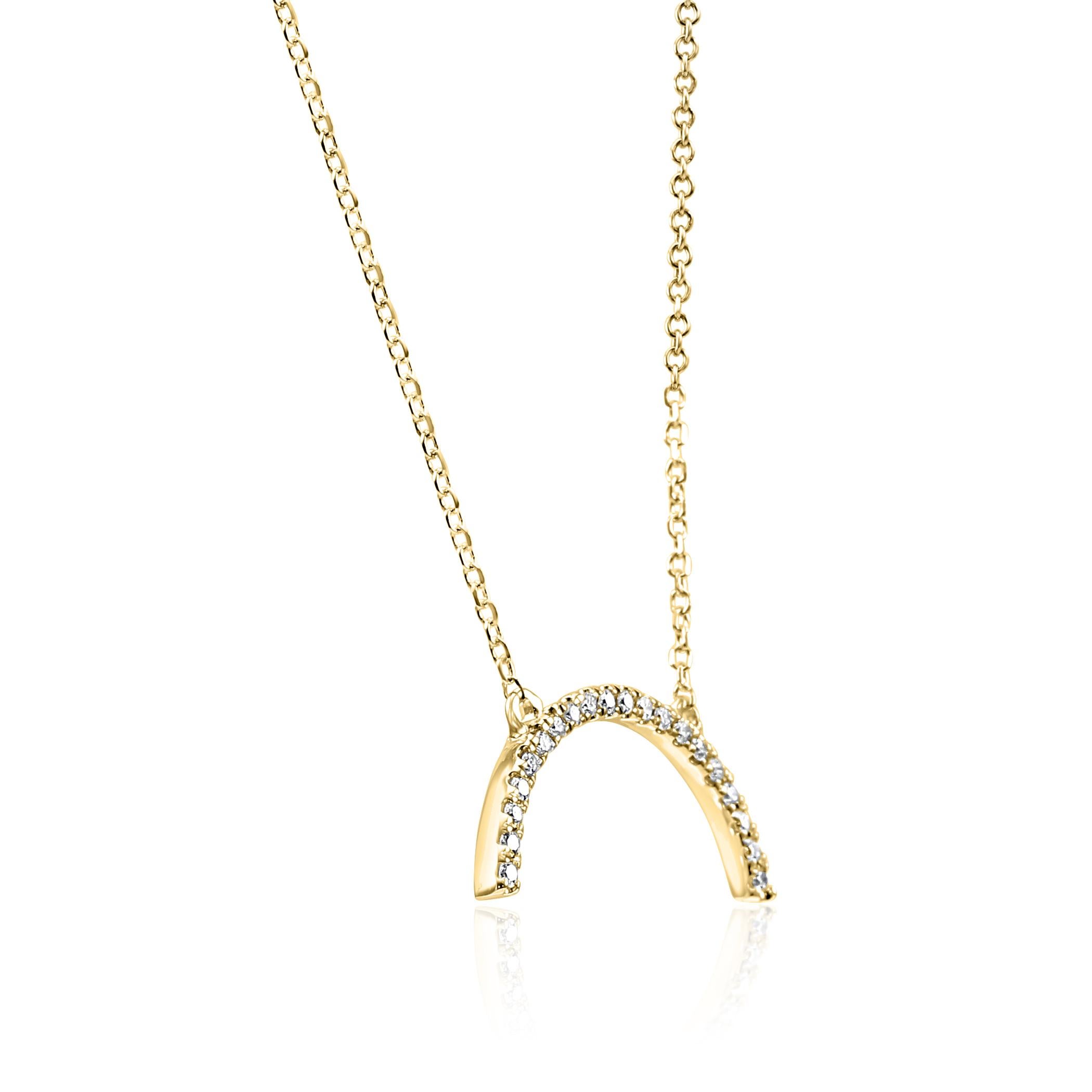 Moderno Diamante Whiting rotondo in oro 14 carati Collana a goccia con pendente di moda in vendita