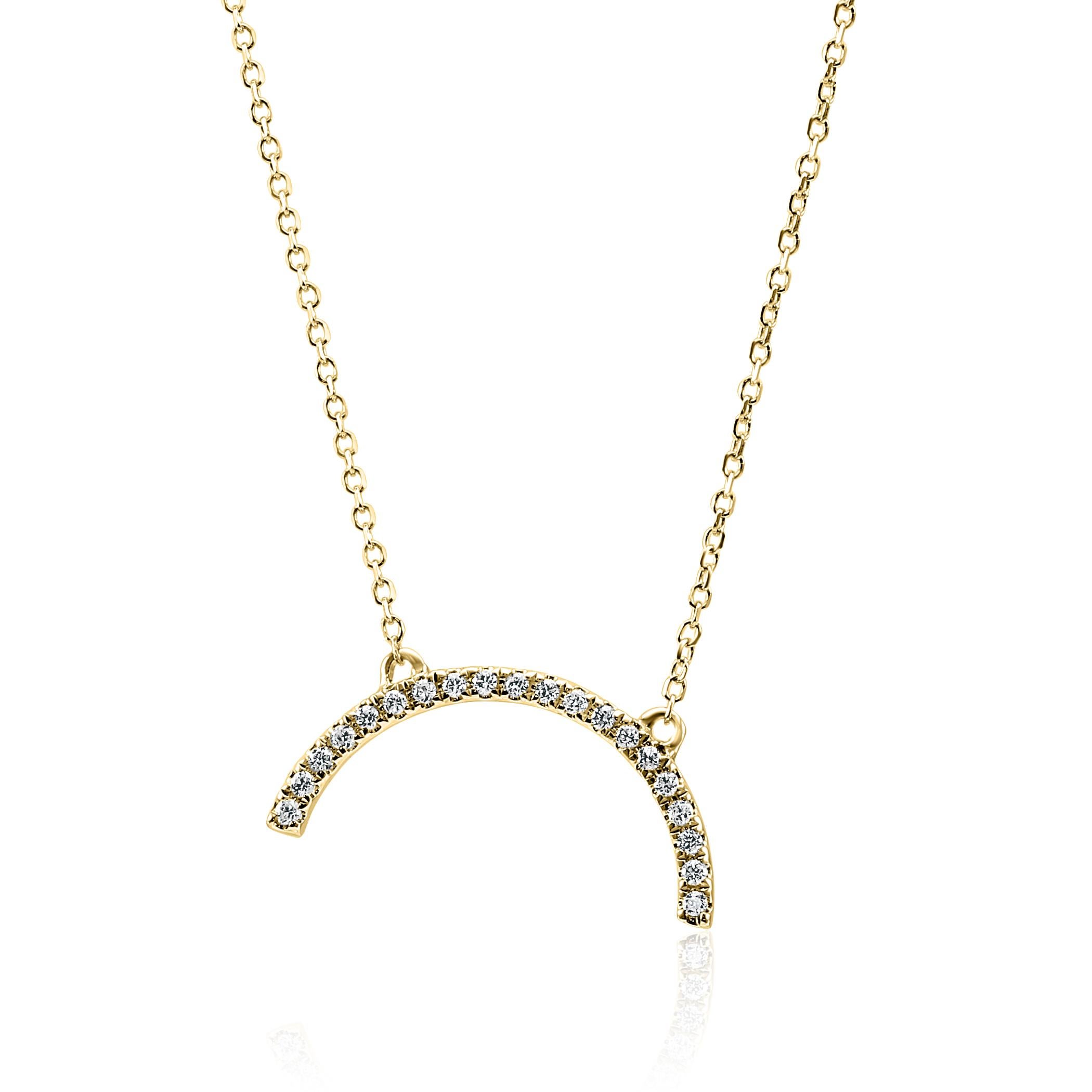 Taglio rotondo Diamante Whiting rotondo in oro 14 carati Collana a goccia con pendente di moda in vendita