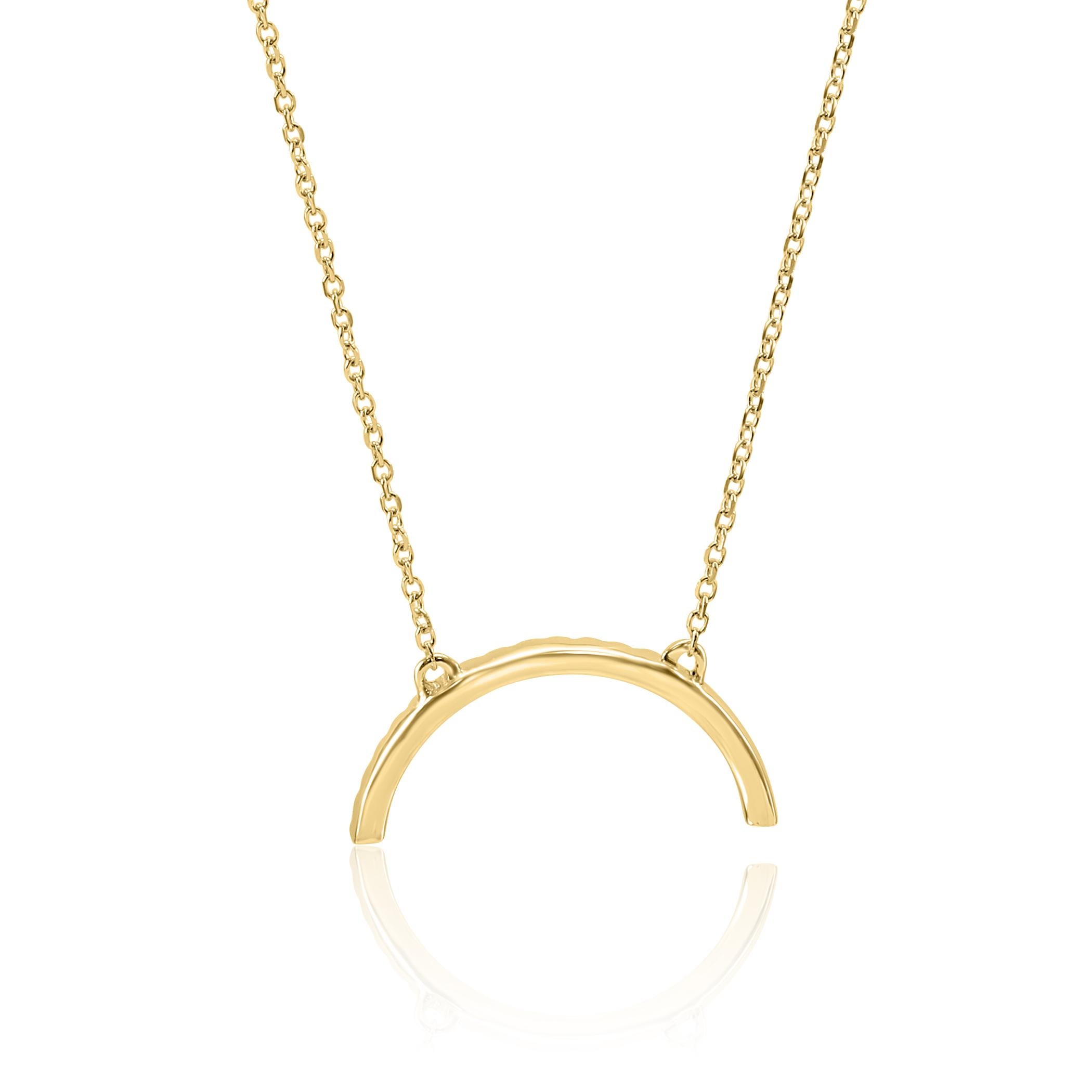 Diamante Whiting rotondo in oro 14 carati Collana a goccia con pendente di moda In condizioni Nuovo in vendita a New York, NY