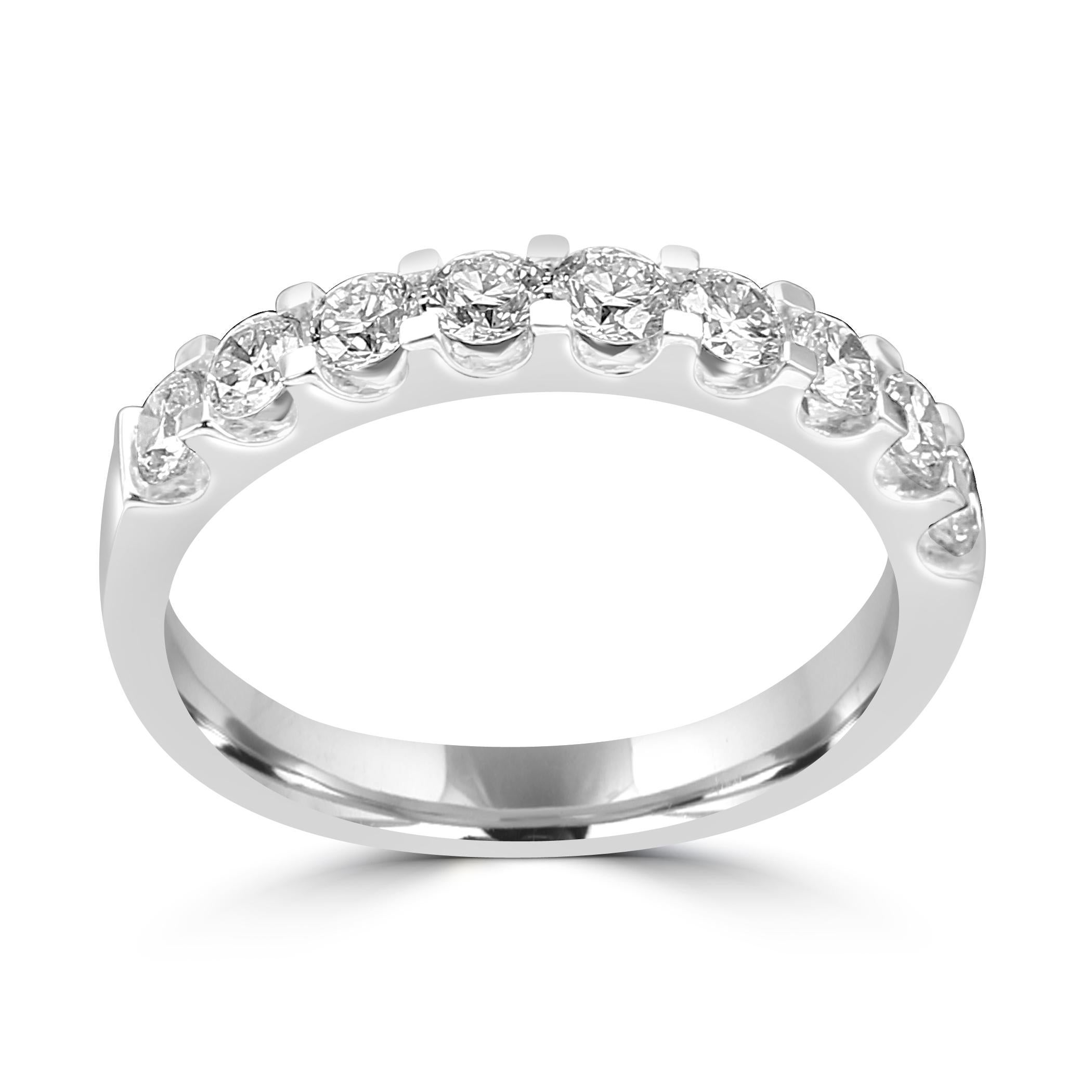 This enchanting ring is an object expertly crafted to symbolize the promise of forever.

At the heart of this captivating piece are the dazzling White Diamond Rounds, all 9 diamonds were meticulously chosen for its exceptional quality and