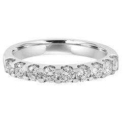 White Diamond Round 18 Karat White Gold 9-Stone Engagement Band Fashion Ring