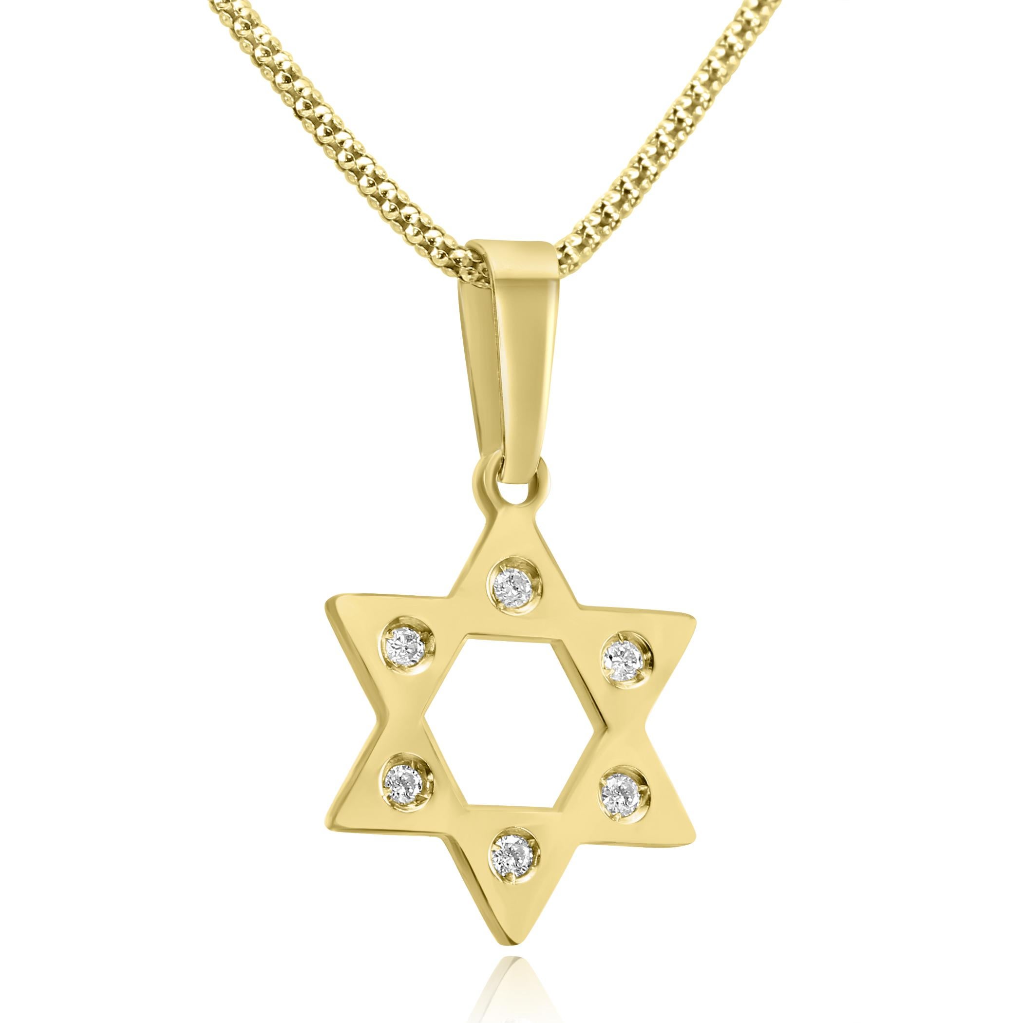 Art Déco Ciondolo di moda con diamante bianco rotondo in oro giallo 18 carati 