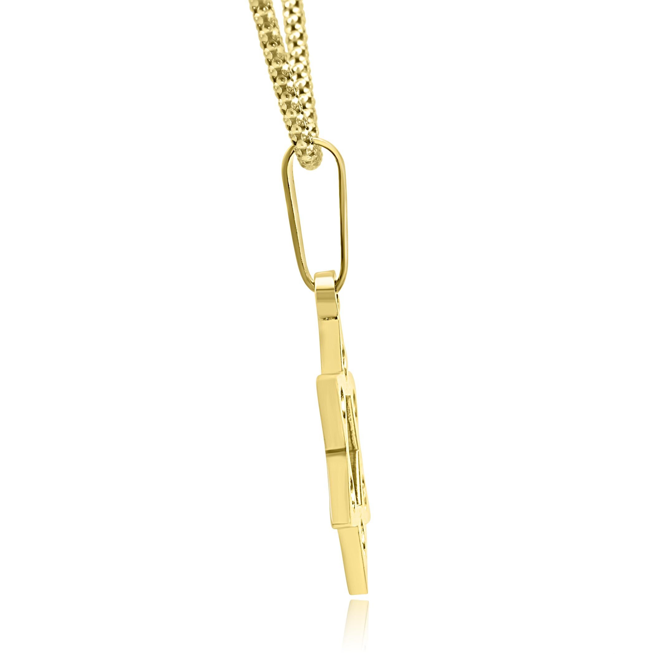Taglio rotondo Ciondolo di moda con diamante bianco rotondo in oro giallo 18 carati 