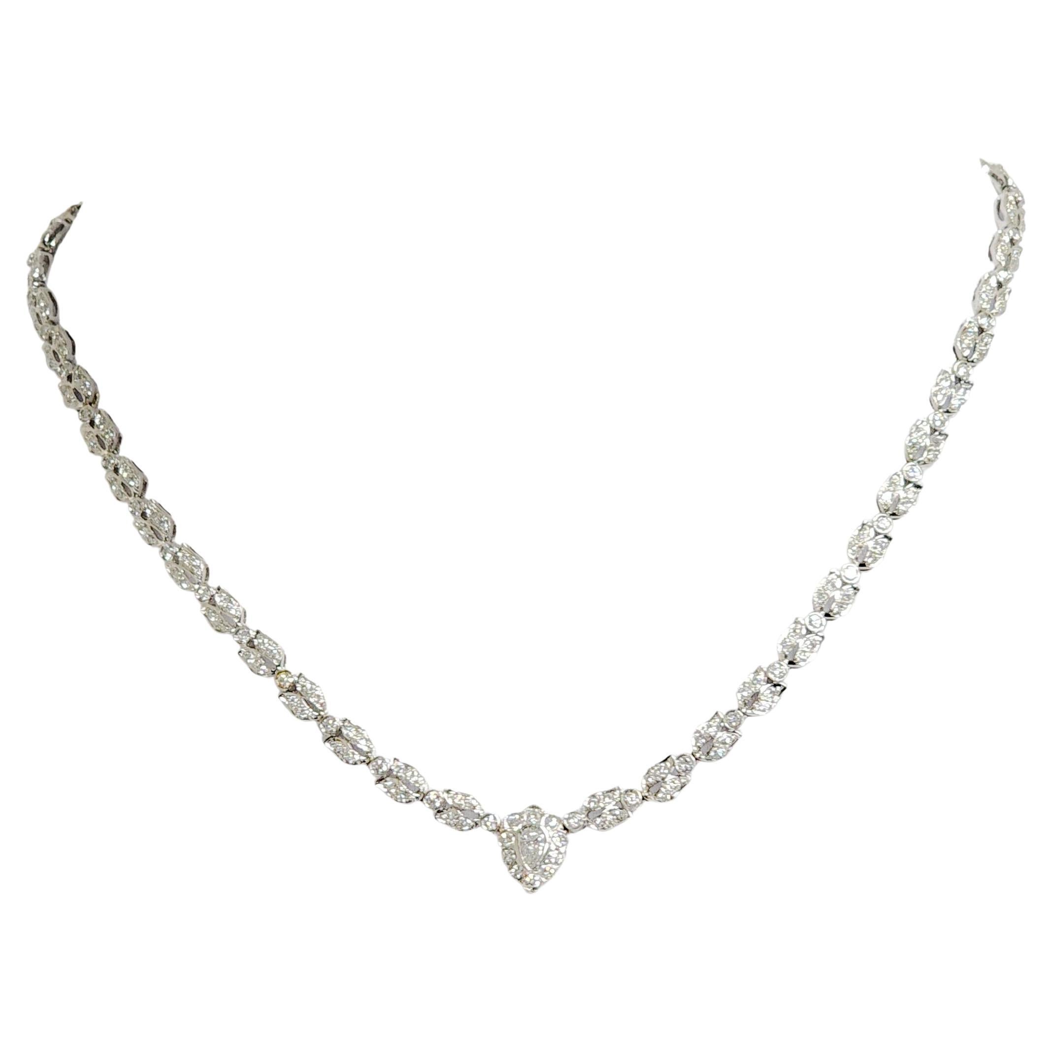 Diamond Necklace in White Gold 18K For Sale at 1stDibs