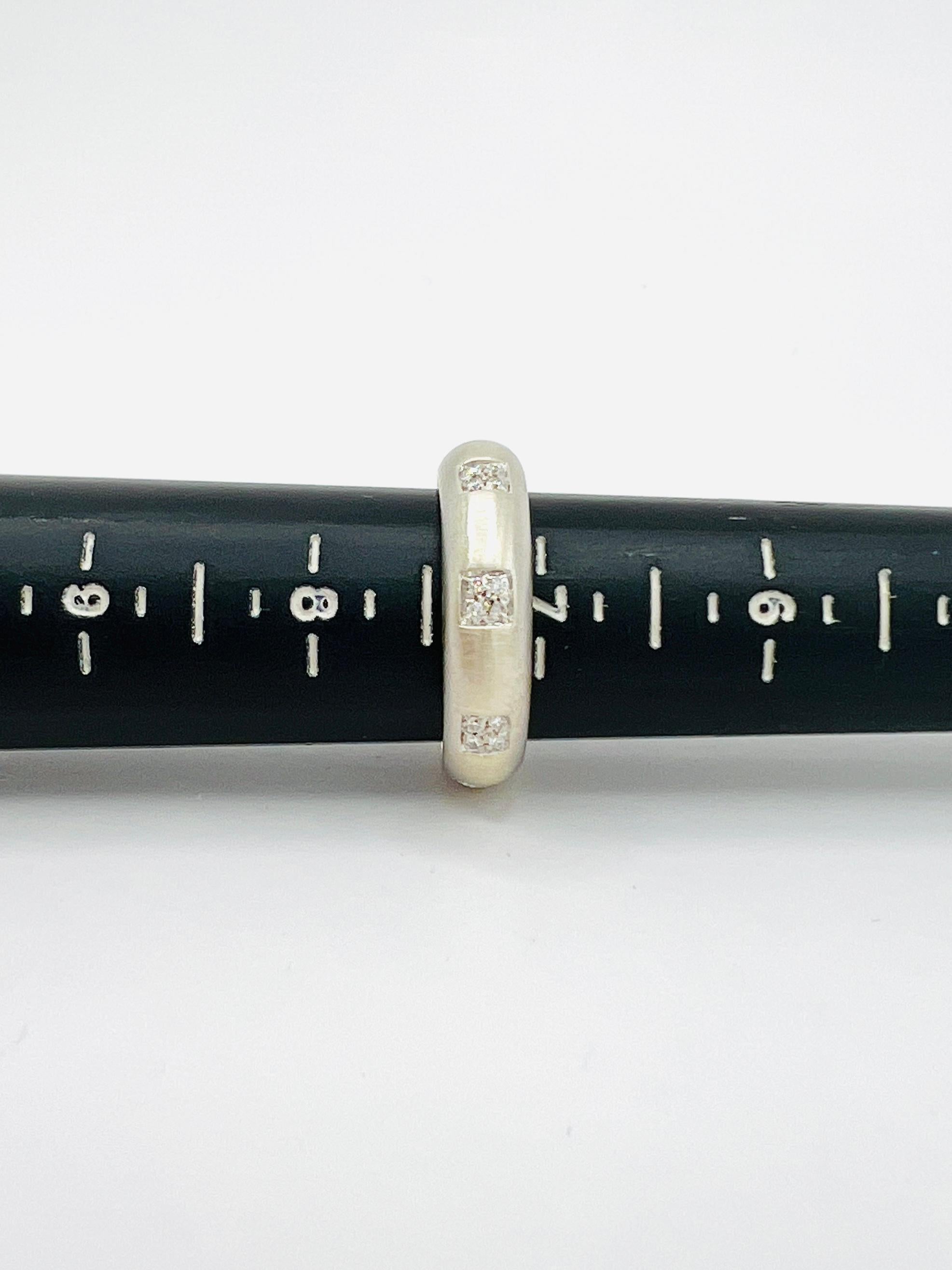 White Diamond Round Band in 18K White Gold 2