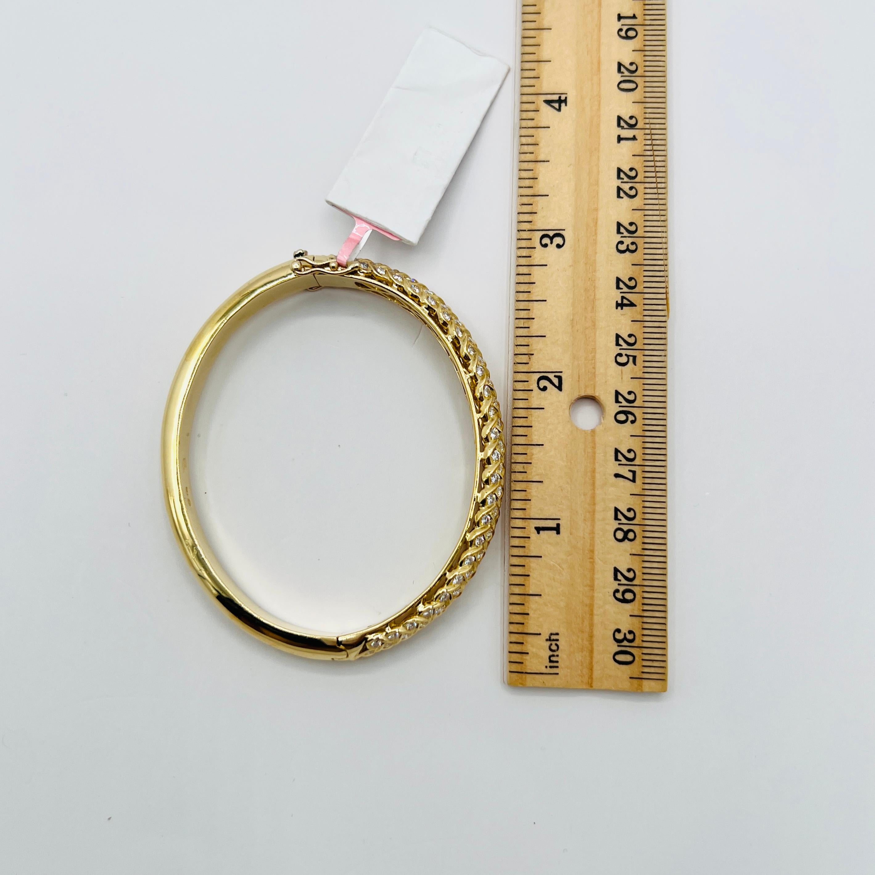 Bracelet en or jaune 18 carats avec diamant blanc rond en vente 5