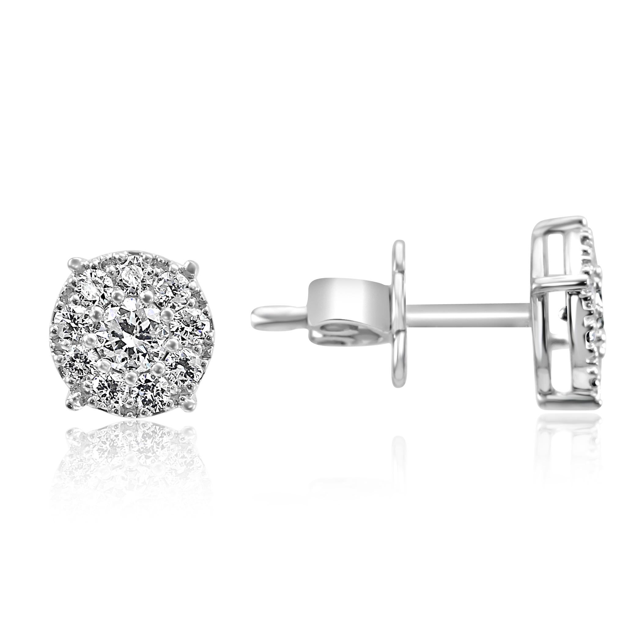 Stunning Big Look 20 White G-H Color SI clarity Diamond Round Brilliant set in 14K White Gold Push Back Fashion Stud Earrings.
Total Diamond Weight 0.55 Carat

Style can be customized or custom made as per your requirements in different price ranges