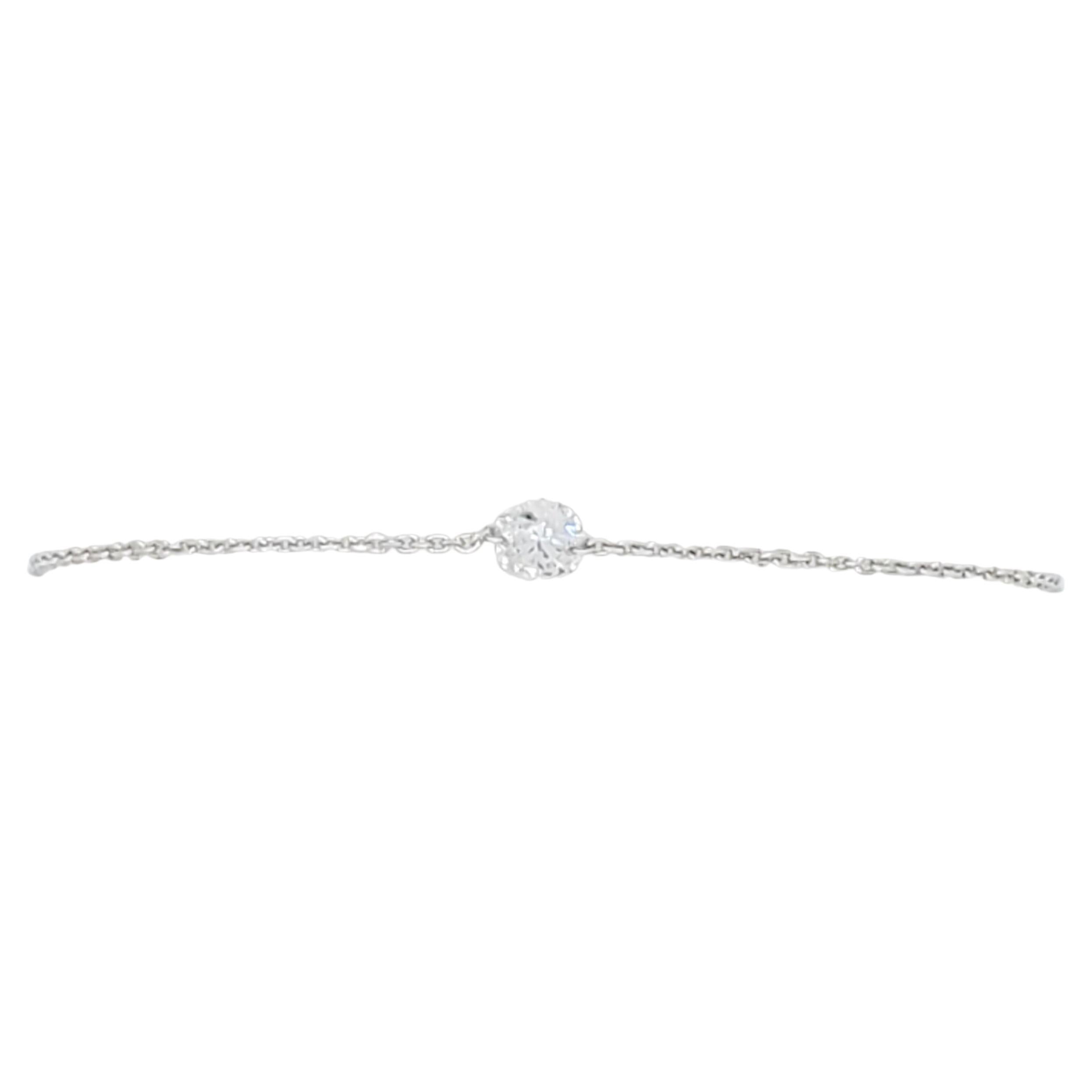 Bracelet à chaîne ronde en or blanc 18 carats