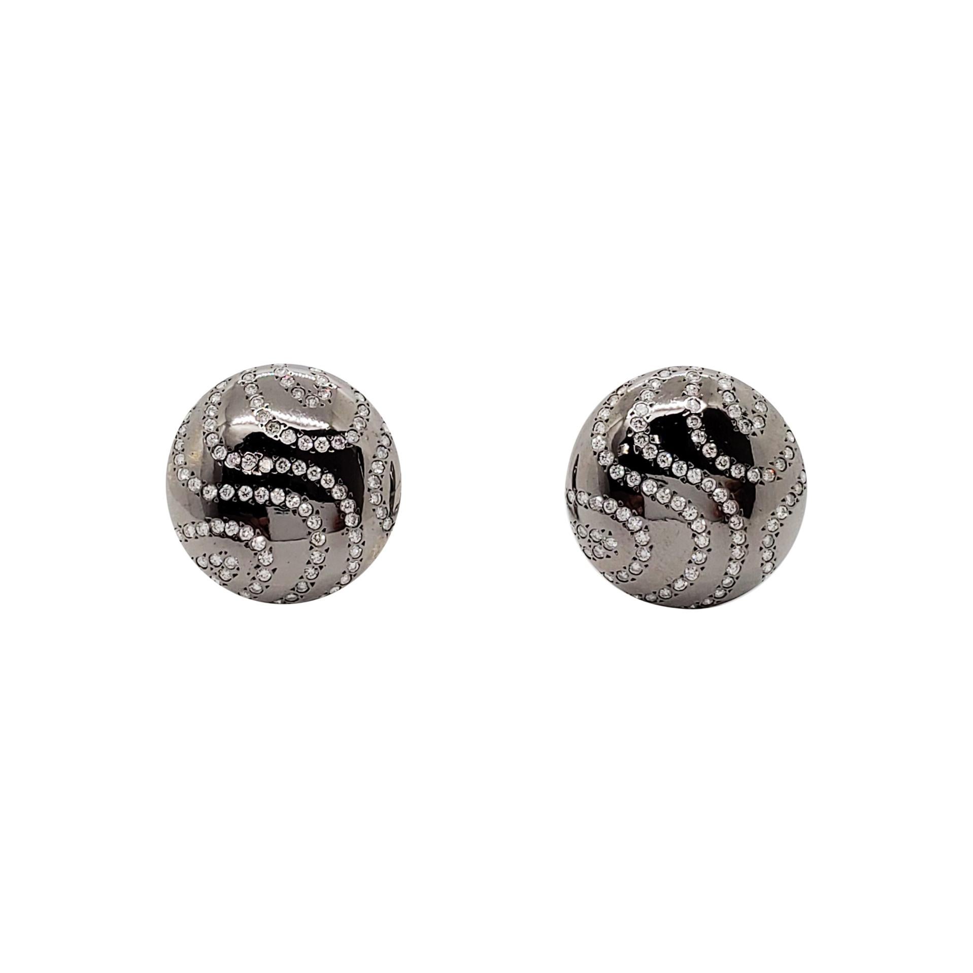 Neiman Marcus TwoTone White and Yellow Gold Circular Wave Clip on