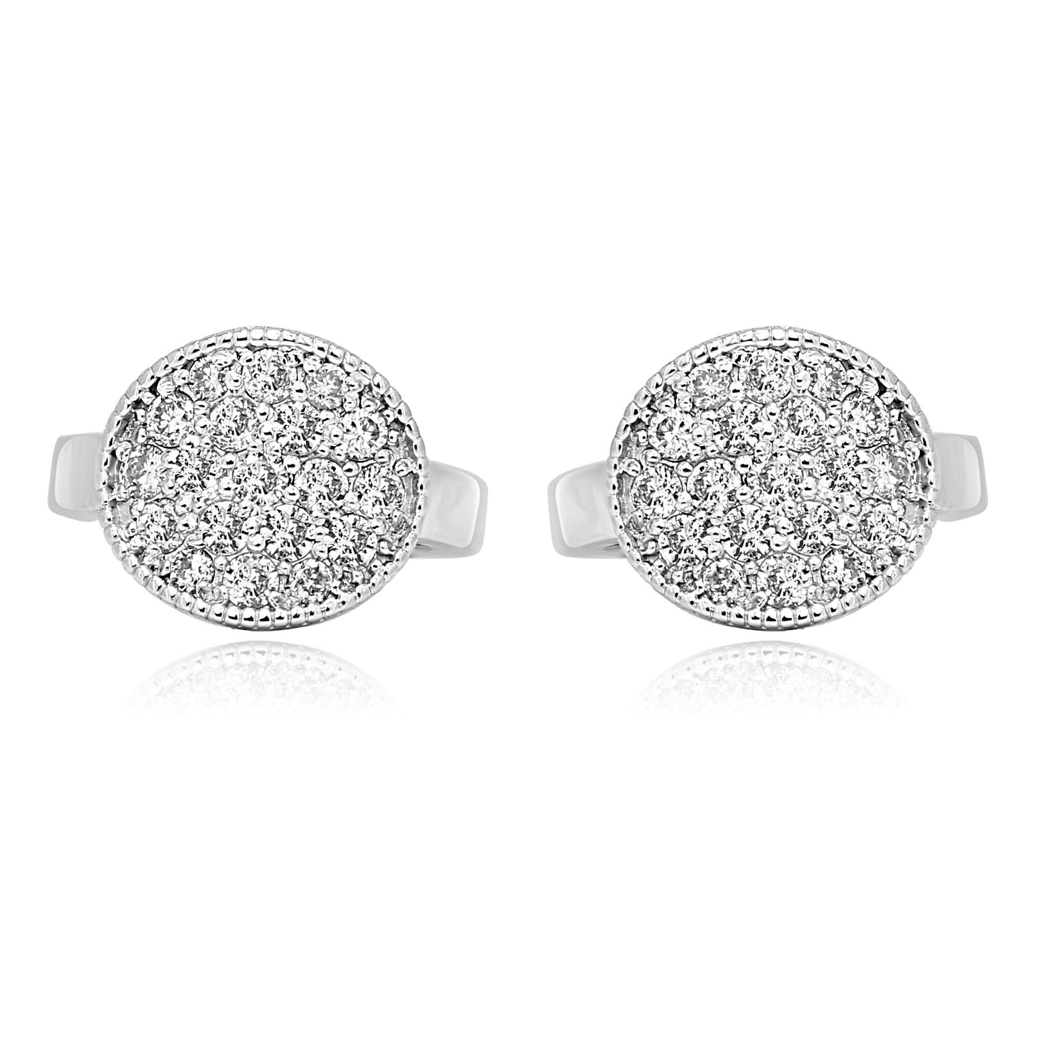 38 White Colorless Diamond SI Clarity 0.64 Carat Set in in 14K Clip on Dangle Fashion Everyday wear Chic Earrings.

Total Diamond Weight 0.64 Carat