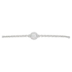White Diamond Round Cut Chain Bracelet in 18k White Gold