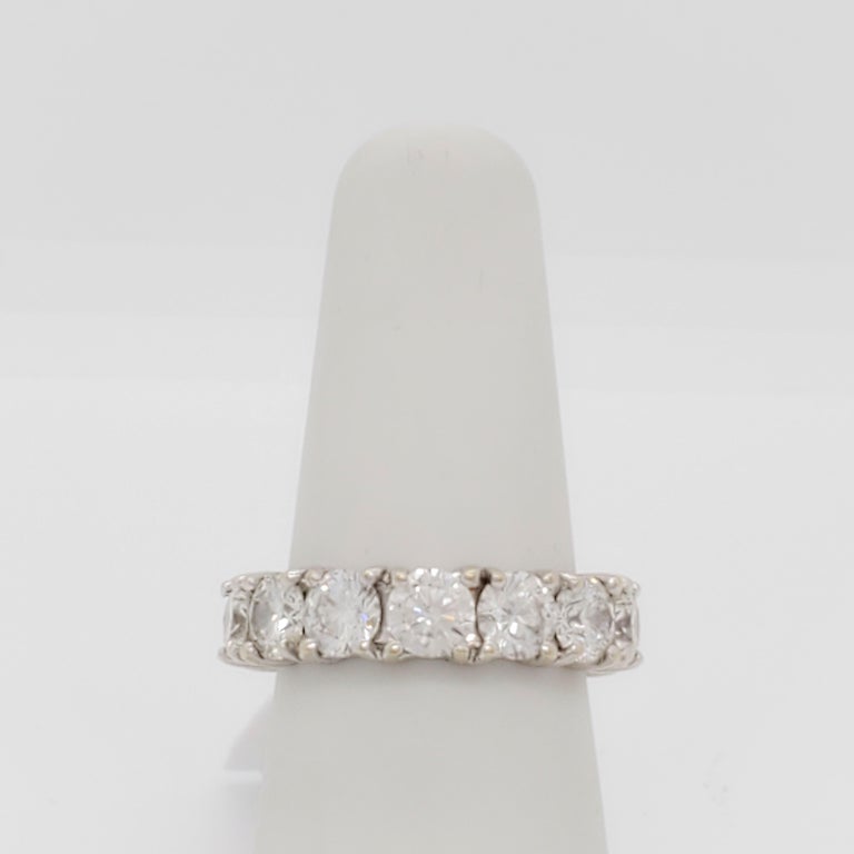 White Diamond Round Eternity Band in 18k White Gold For Sale at 1stDibs