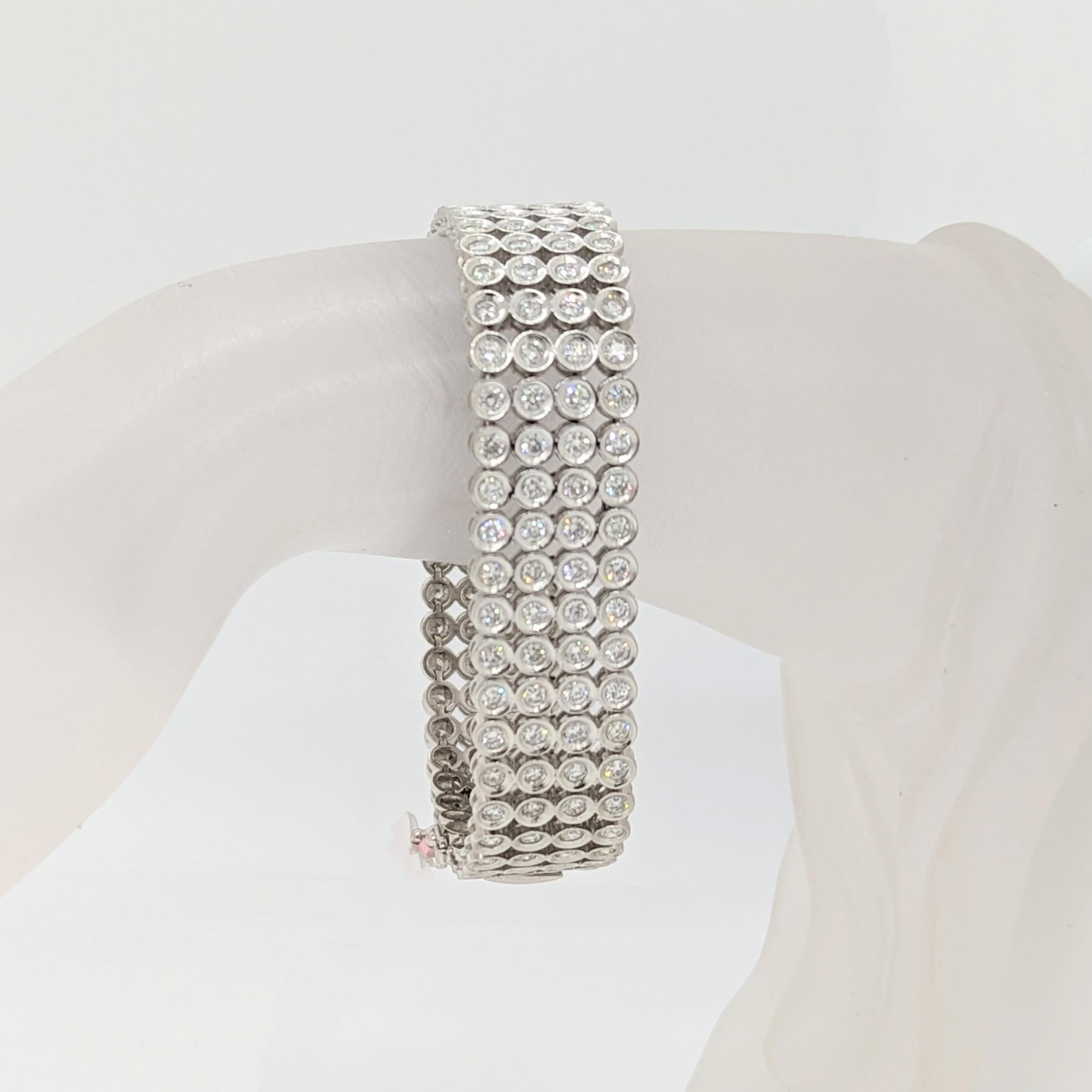 Schöne 8,00 ct. gute Qualit�ät, weiß und hellen Diamanten Runden Lünette in 18k Weißgold gesetzt.  Dieses Armband ist mit viel Liebe zum Detail handgefertigt.  Sicherheitsverschluss an Ort und Stelle.  Insgesamt 192 Diamanten.  Die Länge beträgt