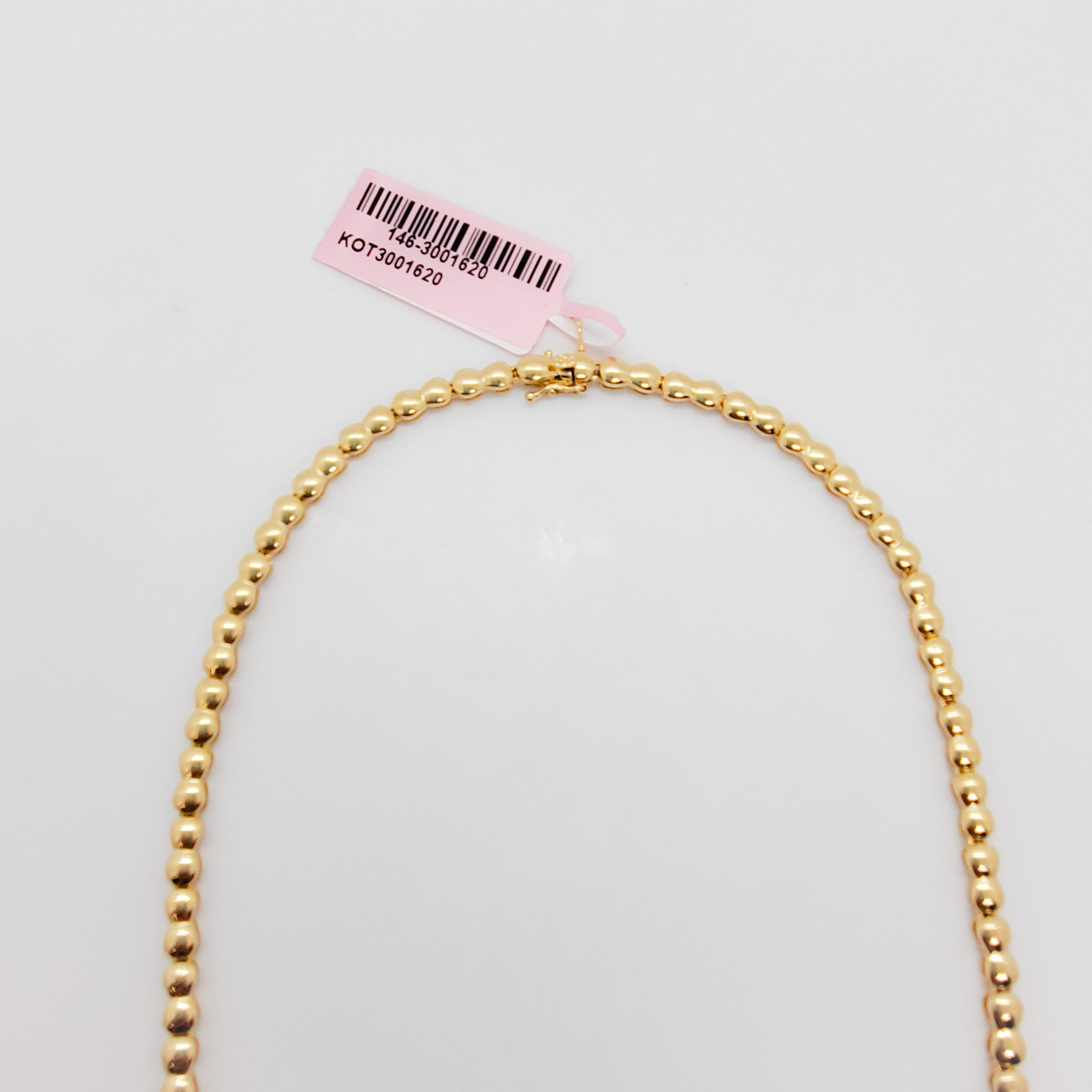 White Diamond Round Necklace in 14 Karat Two-Tone Gold For Sale 1