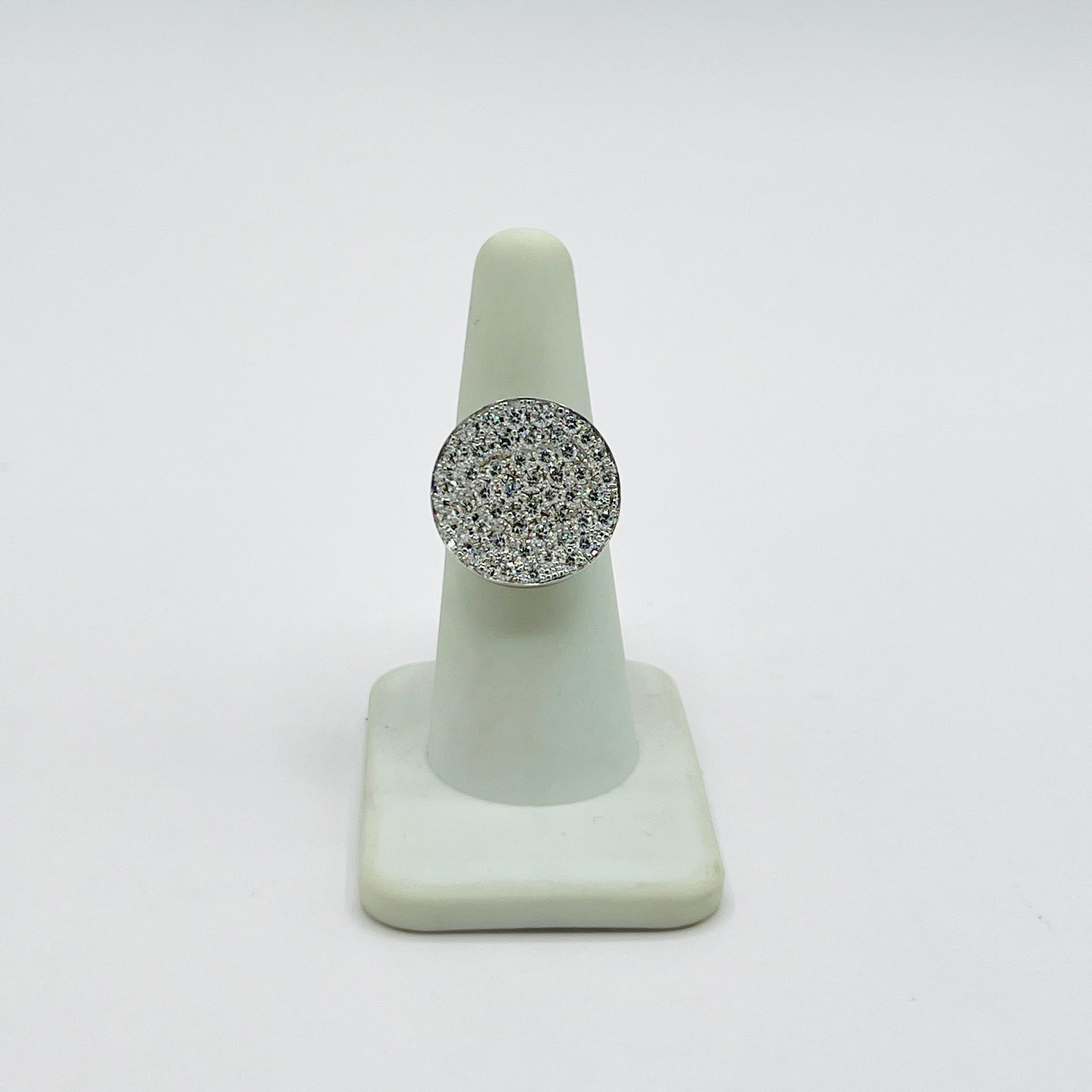 da uomo o donna Anello in platino con diamante bianco rotondo in vendita
