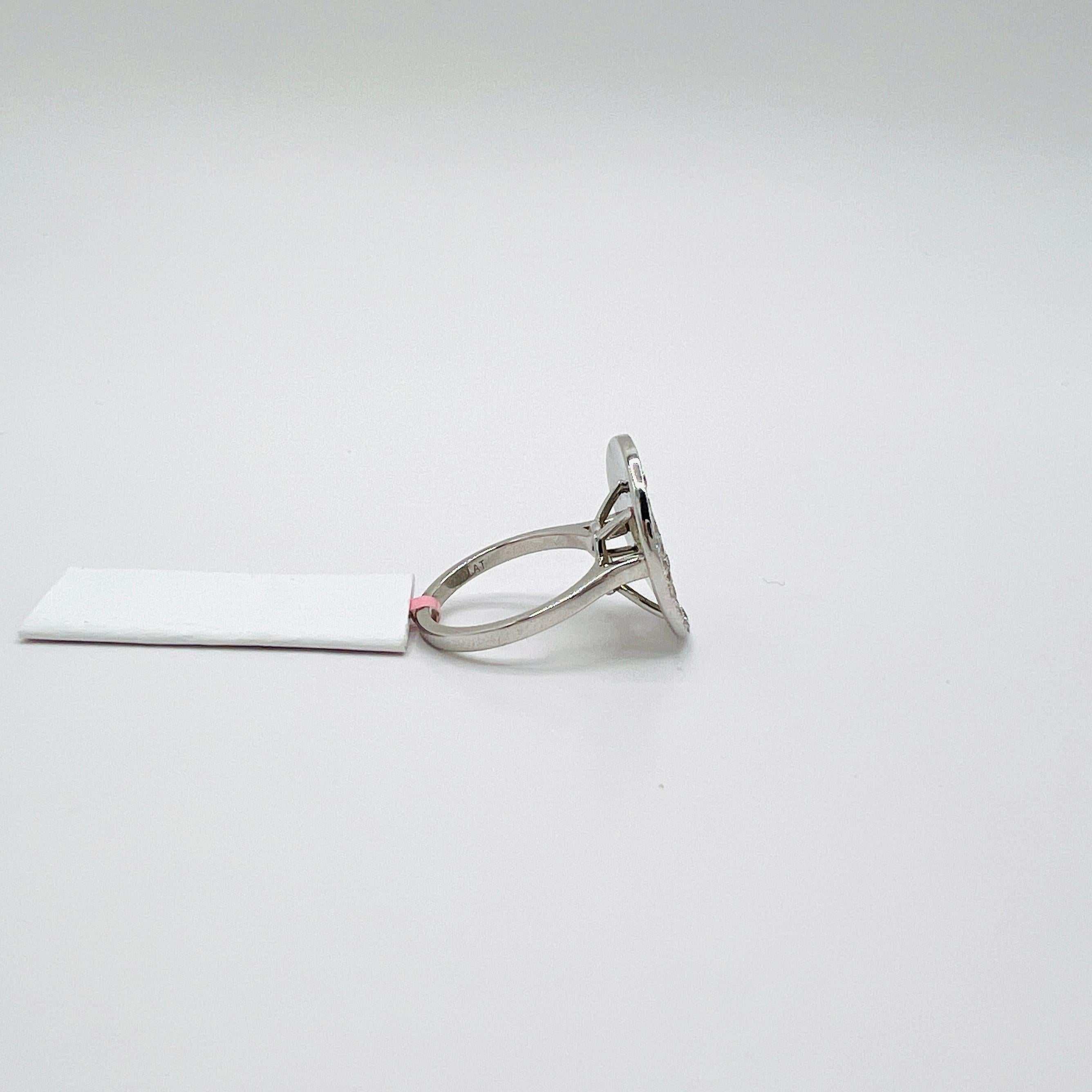 Anello in platino con diamante bianco rotondo in vendita 1