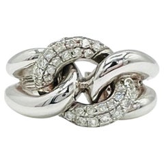 White Diamond Round Ring in 18K White Gold