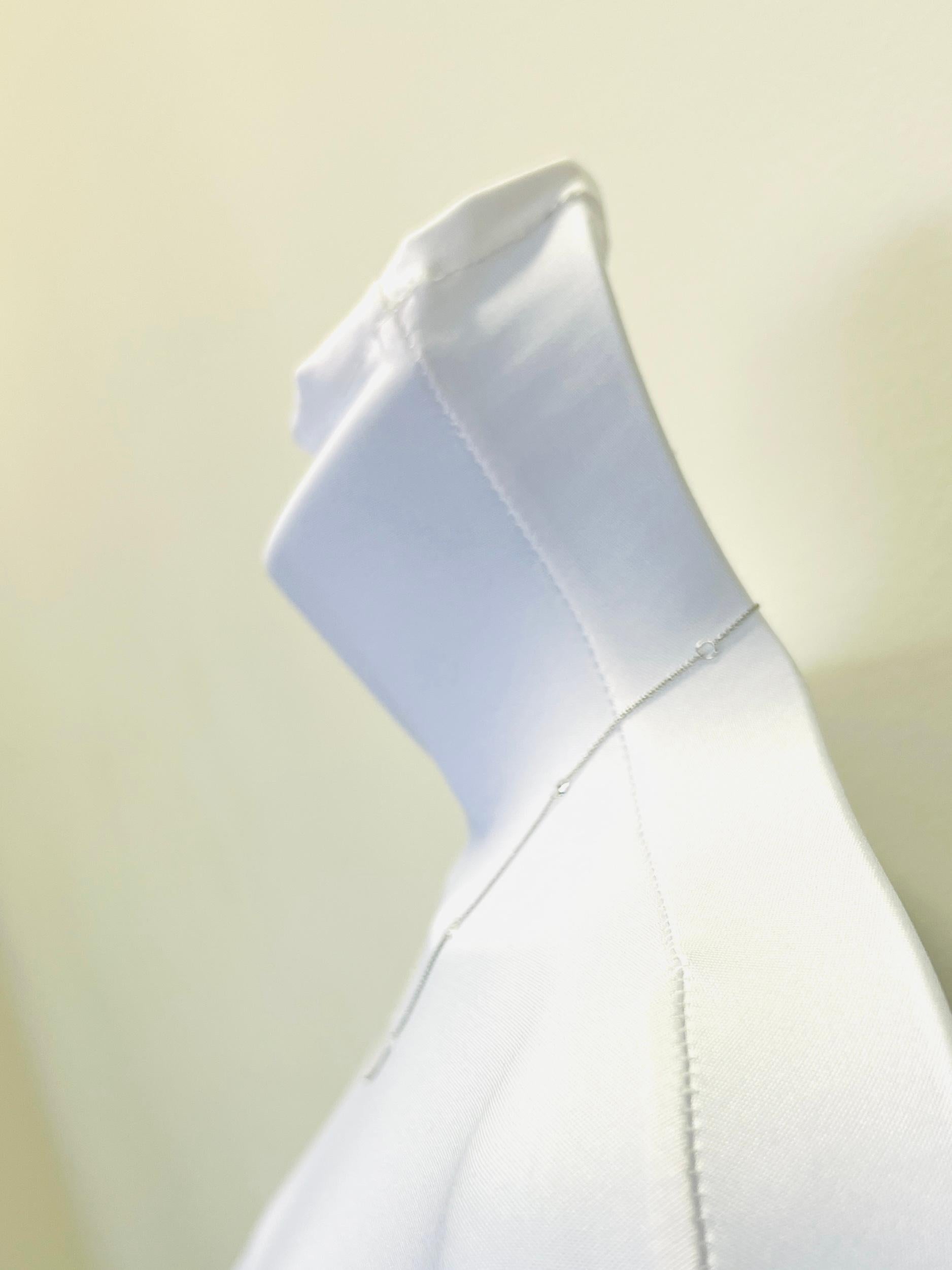 Collana con diamante bianco rotondo taglio rosa in oro bianco 18 carati In condizioni Nuovo in vendita a Los Angeles, CA
