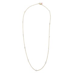 Collar de Diamantes Blancos Redondos talla Rosa en Oro Amarillo de 18 K