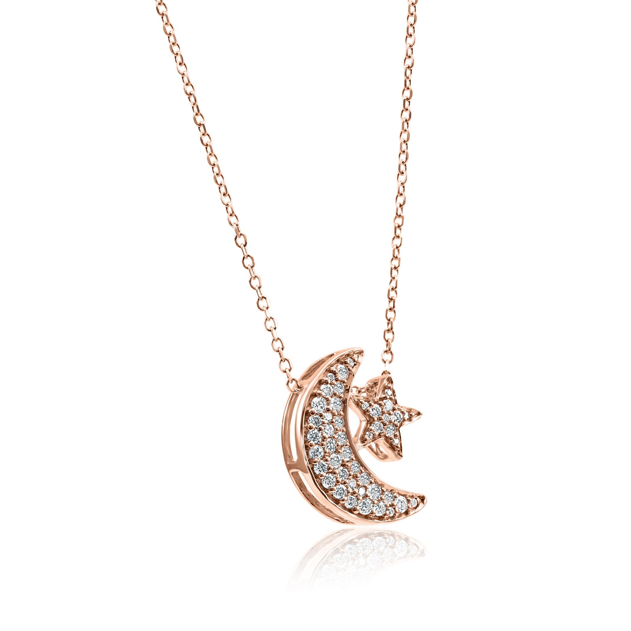 rose gold moon pendant